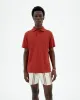 Polo rojo hemp sold by Thinking Mu
