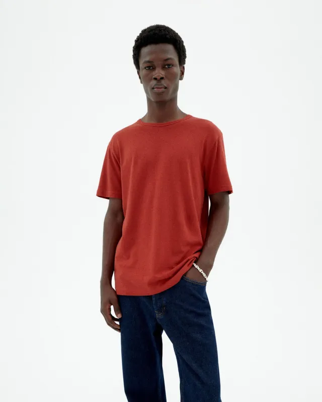 Camiseta roja hemp sold by Thinking Mu