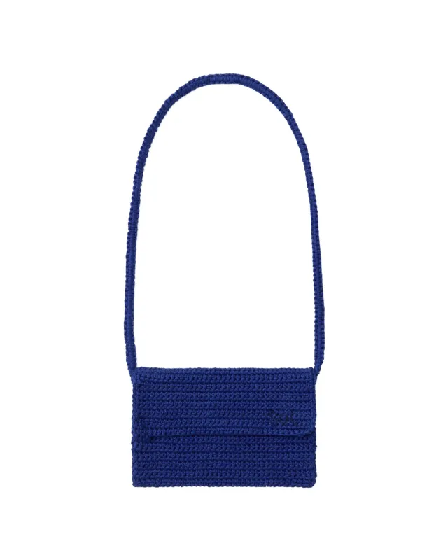 Mini bolso azul crochet tejido a mano sold by Thinking Mu