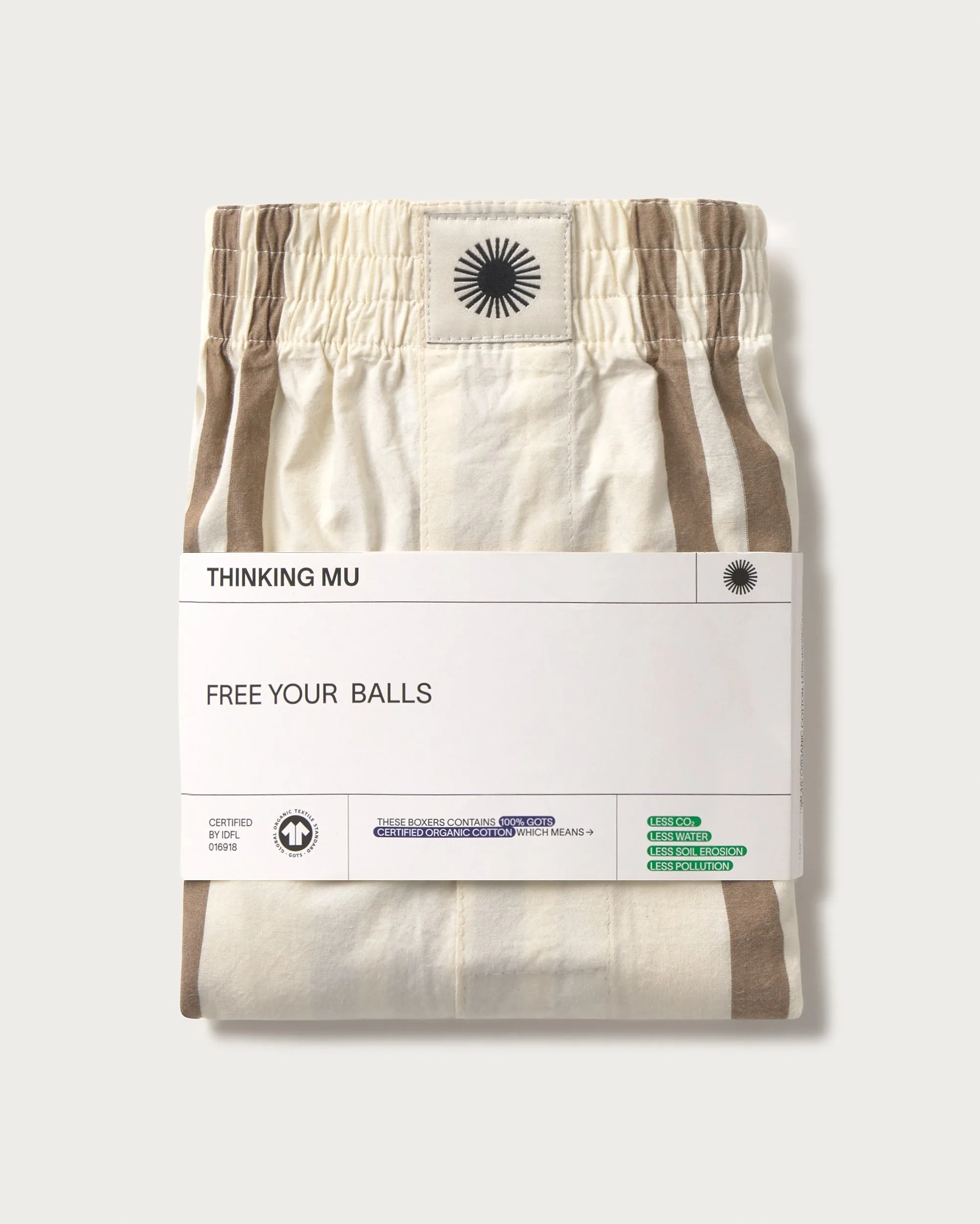 Boxer popelin rayas marrón sold by Thinking Mu