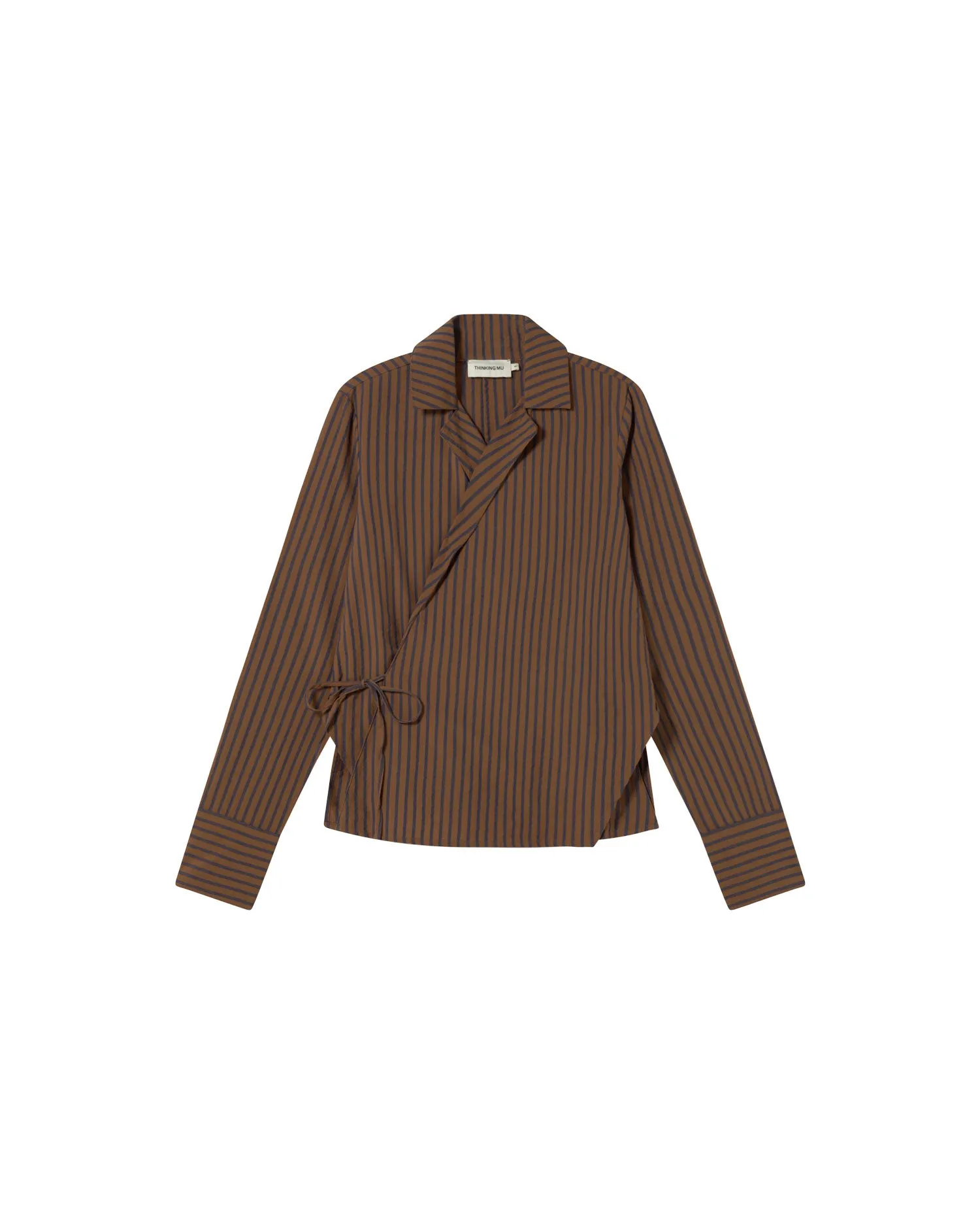 Blusa marrón rayas cruzada Lenie sold by Thinking Mu product image thumbnail 5