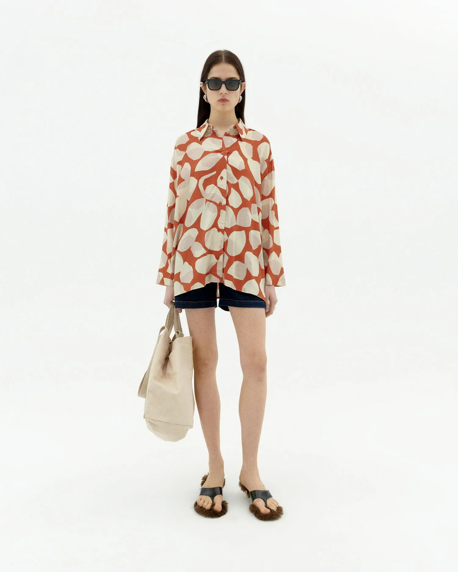 Blusa naranja Ecovero leaf Ava sold by Thinking Mu product image thumbnail 3