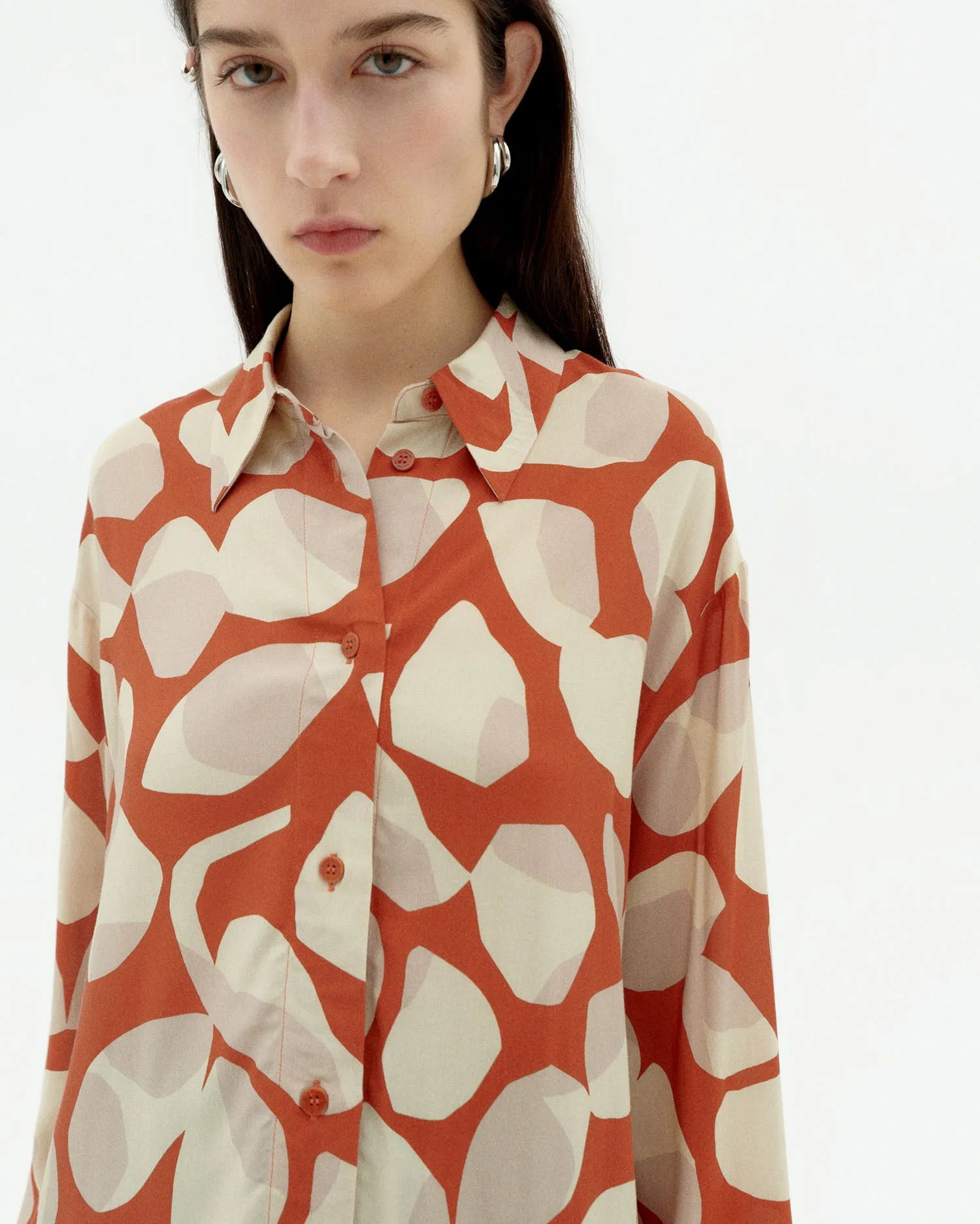Blusa naranja Ecovero leaf Ava sold by Thinking Mu product image thumbnail 2