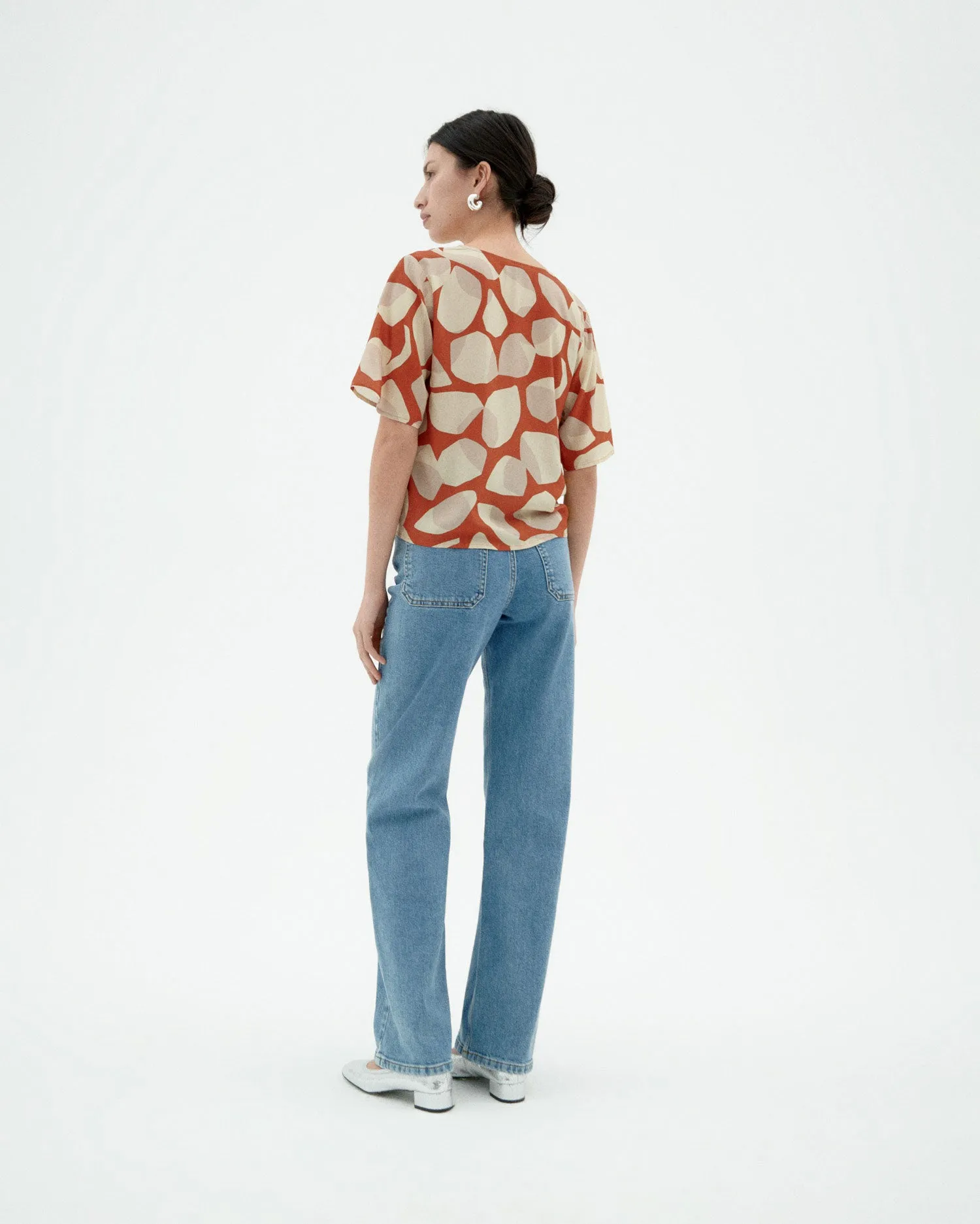 Blusa naranja Ecovero leaf Libelula sold by Thinking Mu product image thumbnail 4