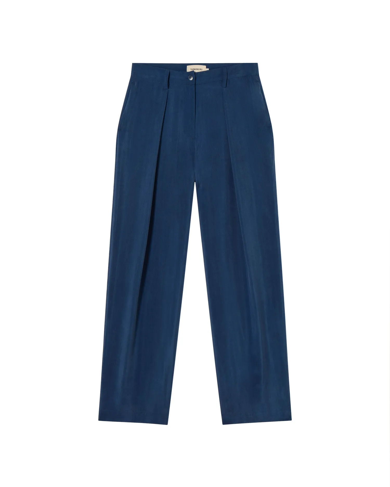 Pantalón relaxed pinza azul Cupro Cirila sold by Thinking Mu product image thumbnail 5