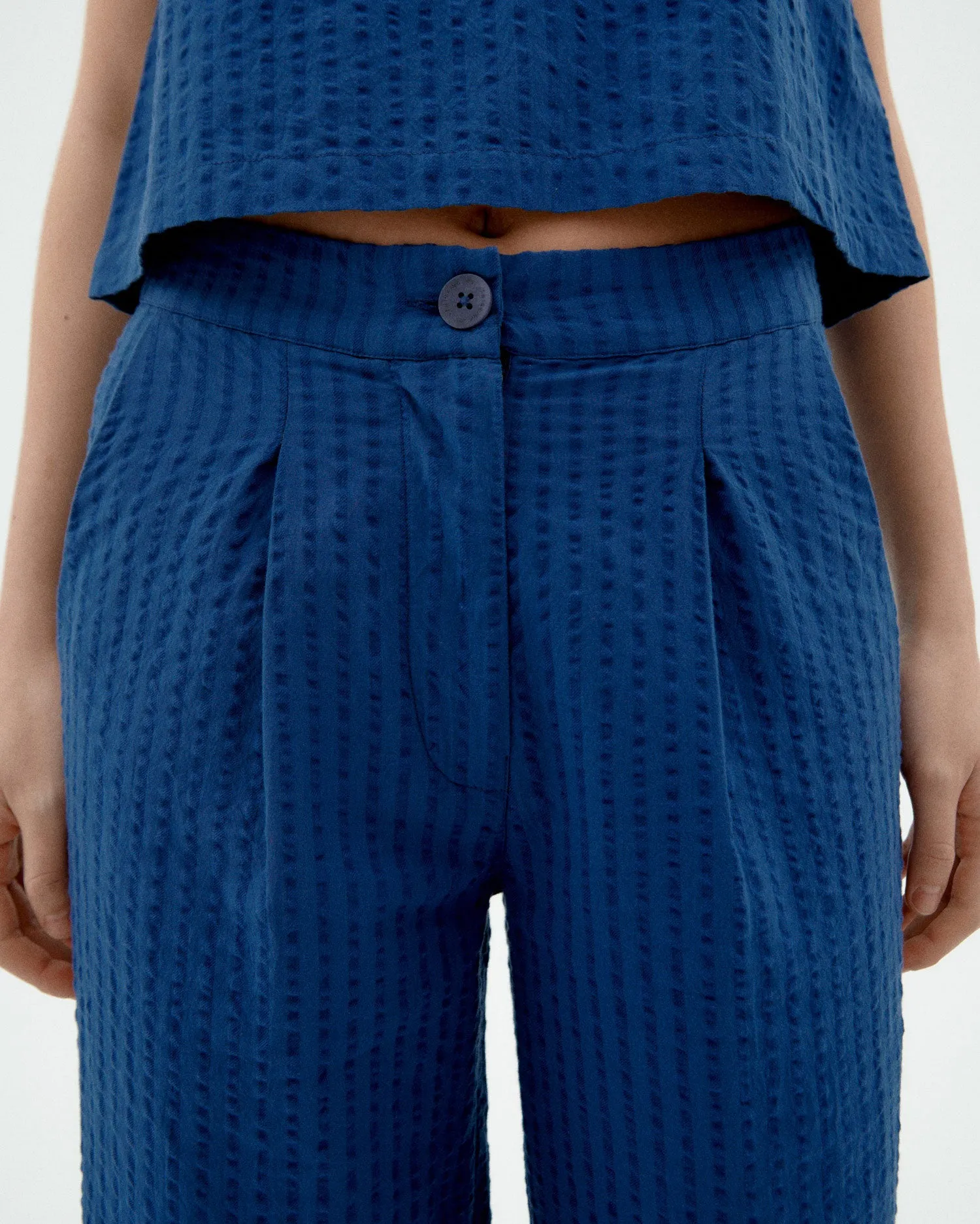 Pantalón wide leg seersucker azul Manolita sold by Thinking Mu product image thumbnail 3