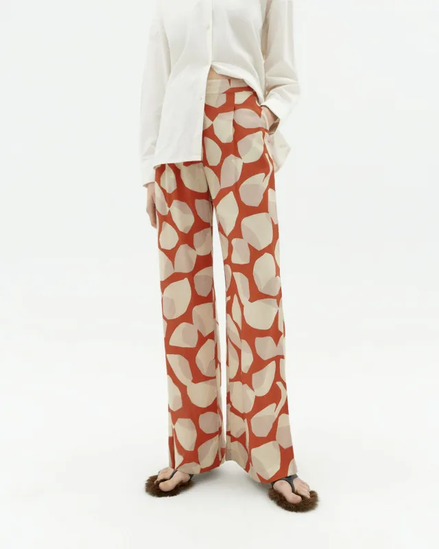 Pantalón wide leg estampado Ecovero leaf Manolita sold by Thinking Mu