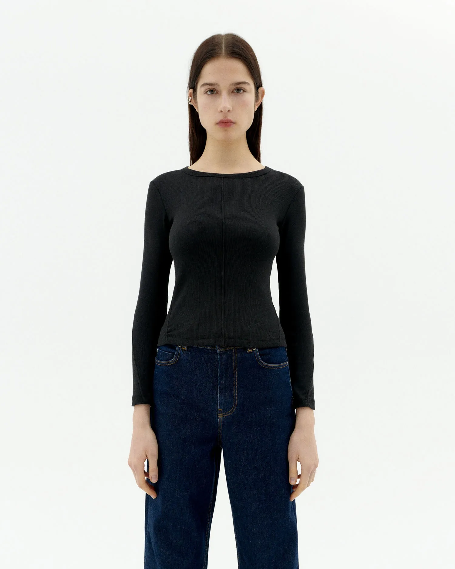 Top algodón modal negro Susan sold by Thinking Mu