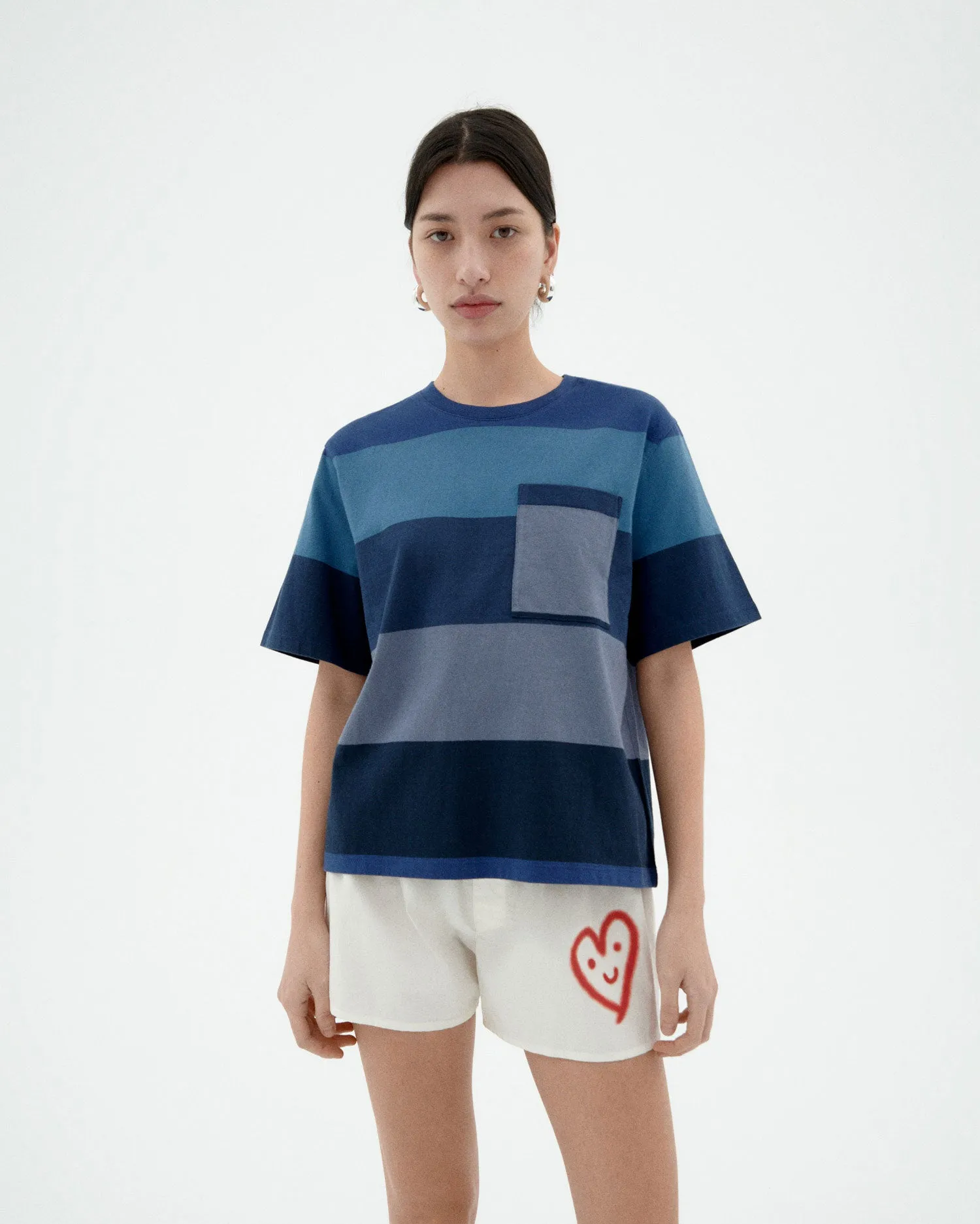 Camiseta rayas azules Lucia sold by Thinking Mu