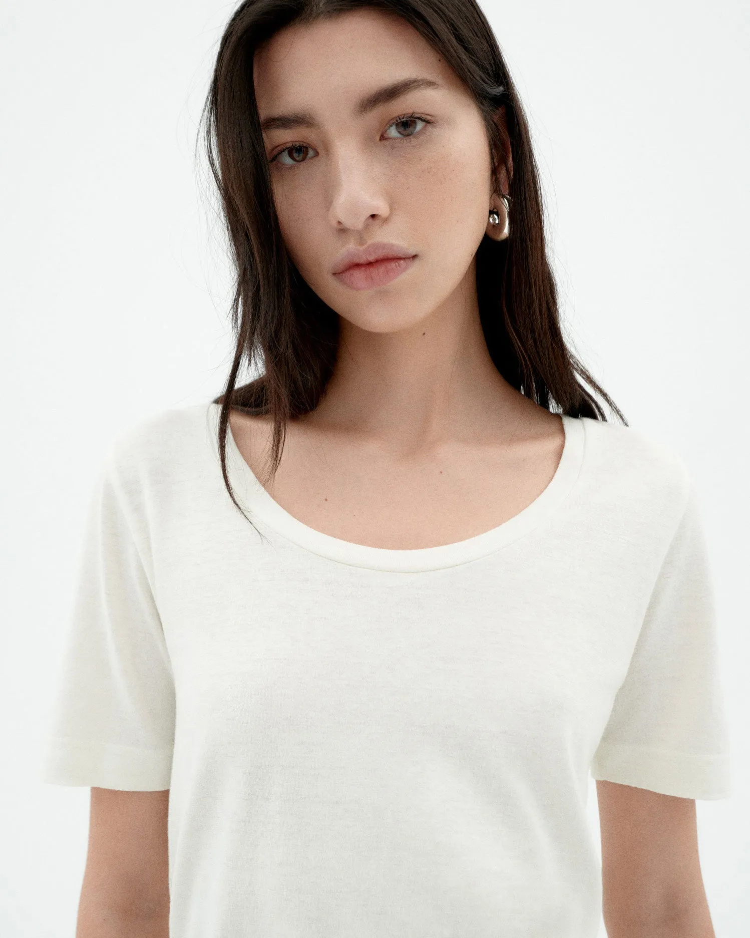 Camiseta blanca hemp Cassia sold by Thinking Mu product image thumbnail 3