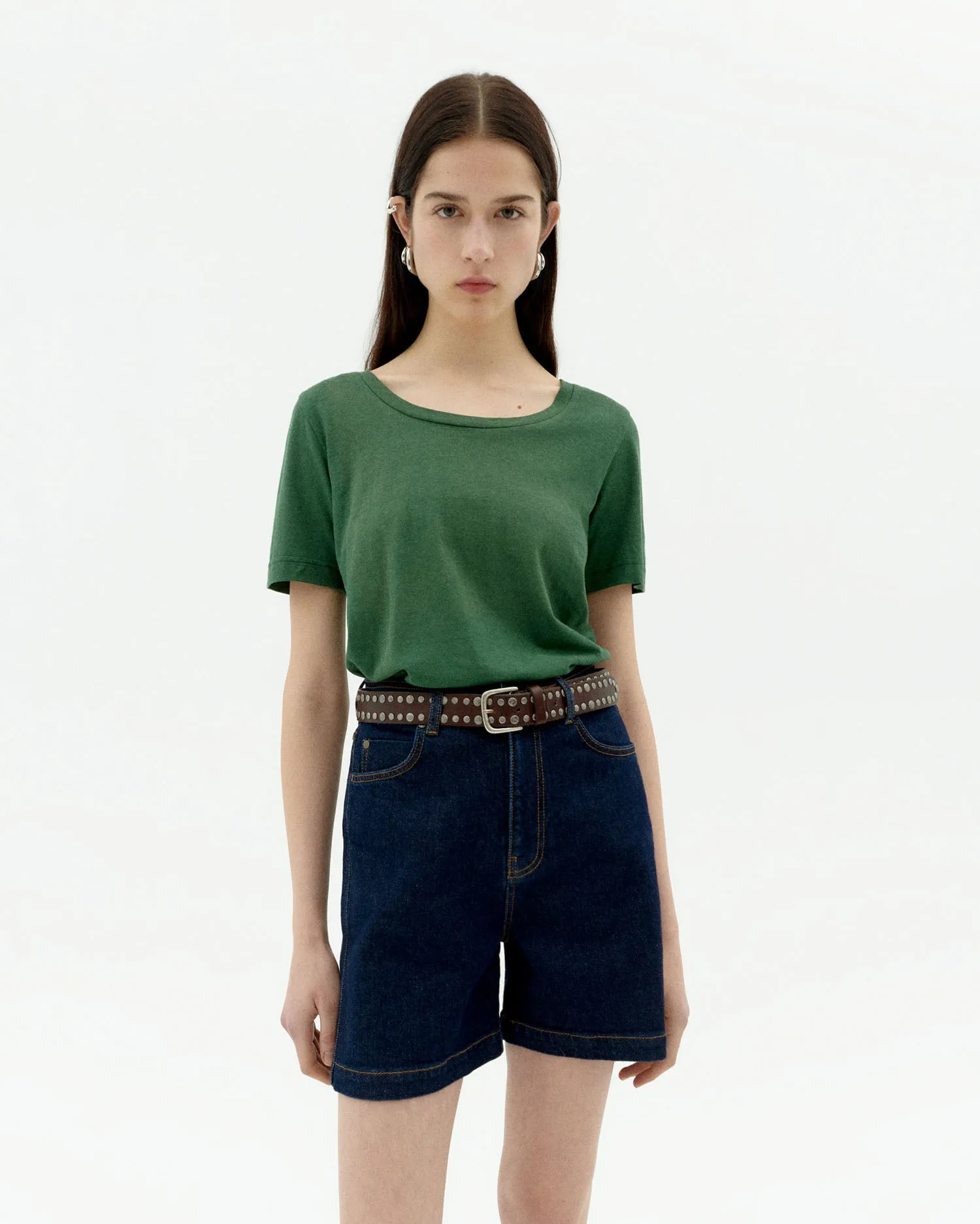 Camiseta verde hemp Cassia sold by Thinking Mu