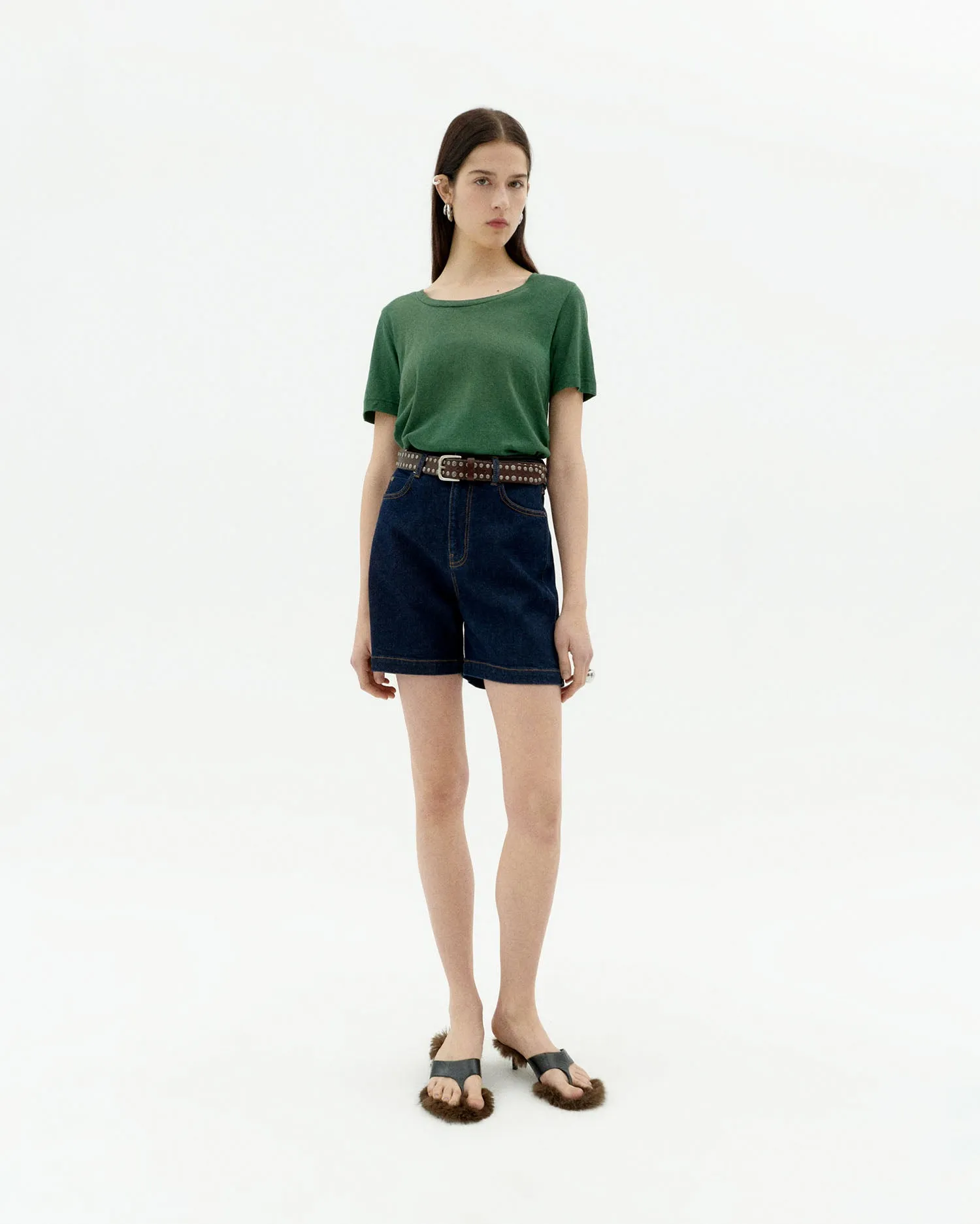 Camiseta verde hemp Cassia sold by Thinking Mu product image thumbnail 2