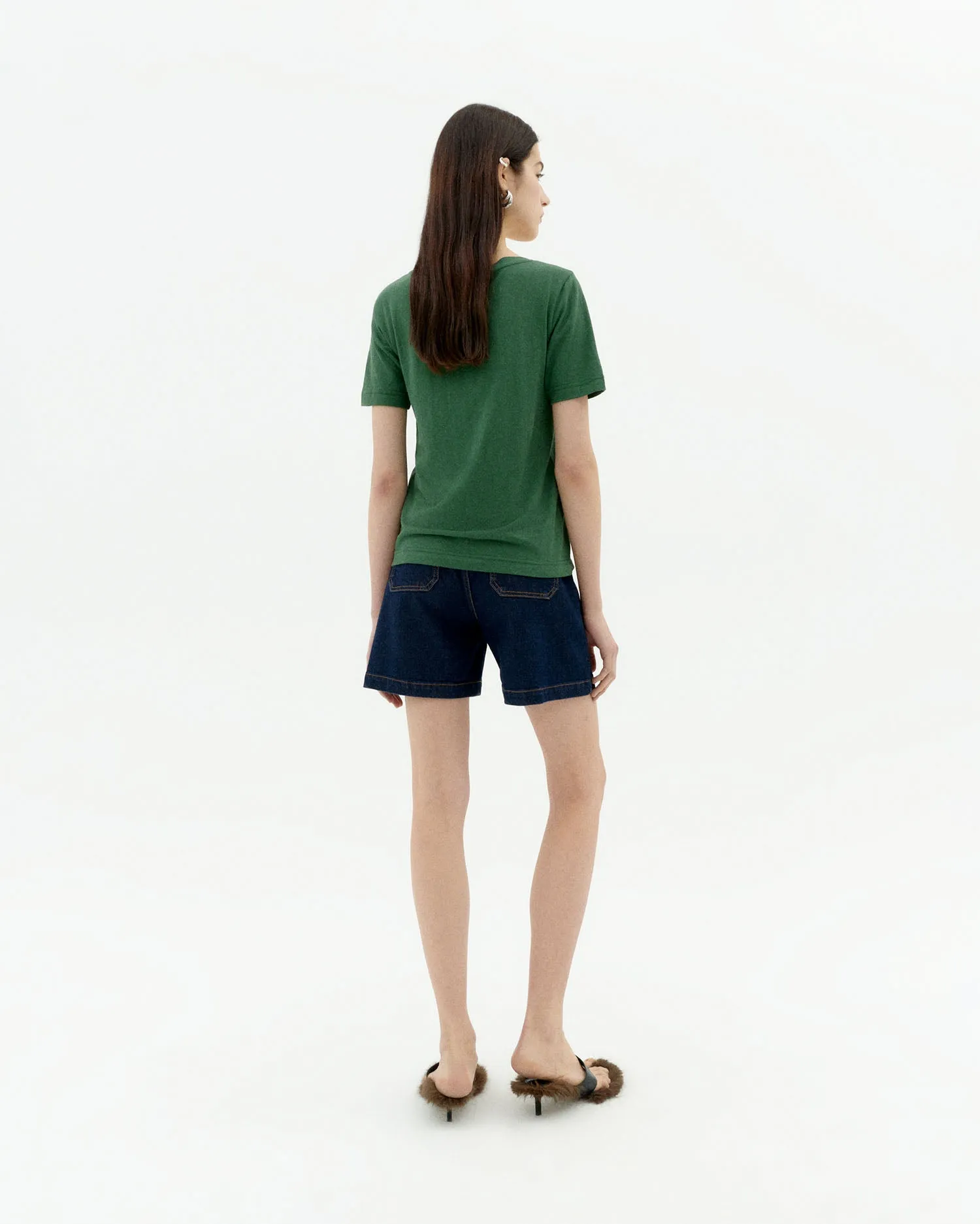 Camiseta verde hemp Cassia sold by Thinking Mu product image thumbnail 4