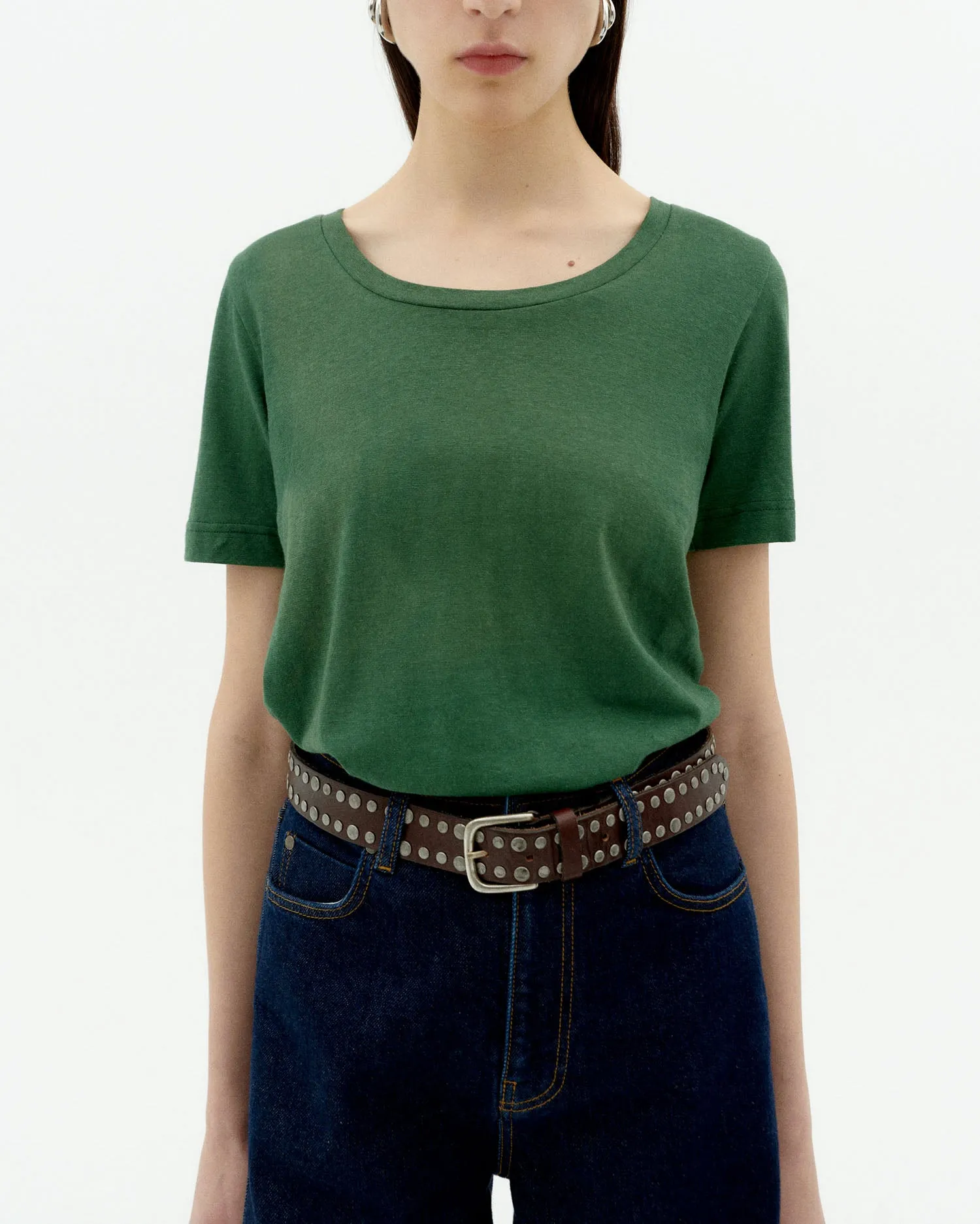 Camiseta verde hemp Cassia sold by Thinking Mu product image thumbnail 3