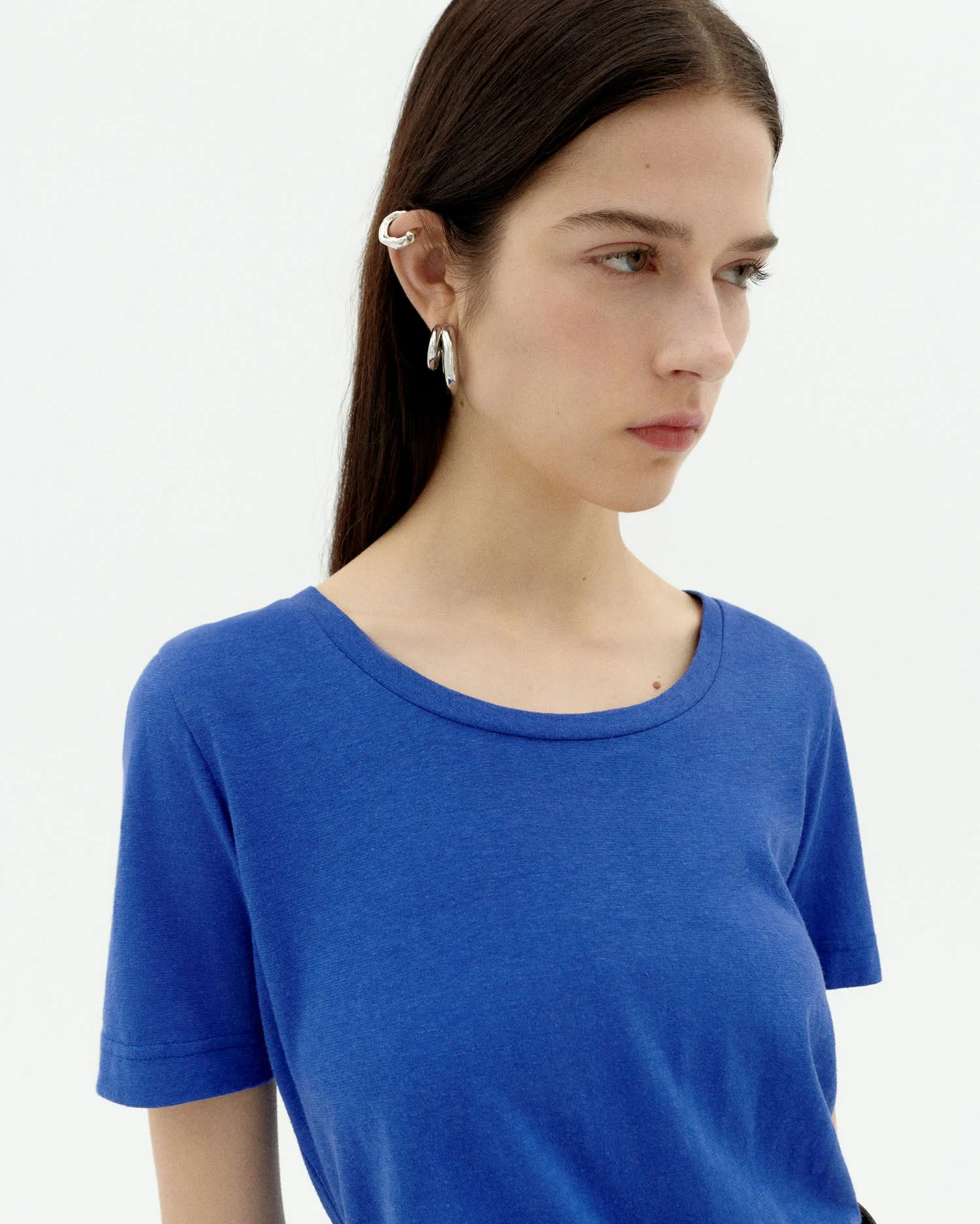 Camiseta azul hemp Cassia sold by Thinking Mu product image thumbnail 3