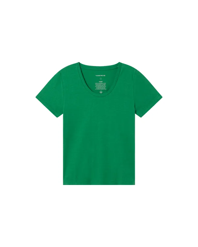 Camiseta ligera verde hemp Regina made by Thinking Mu