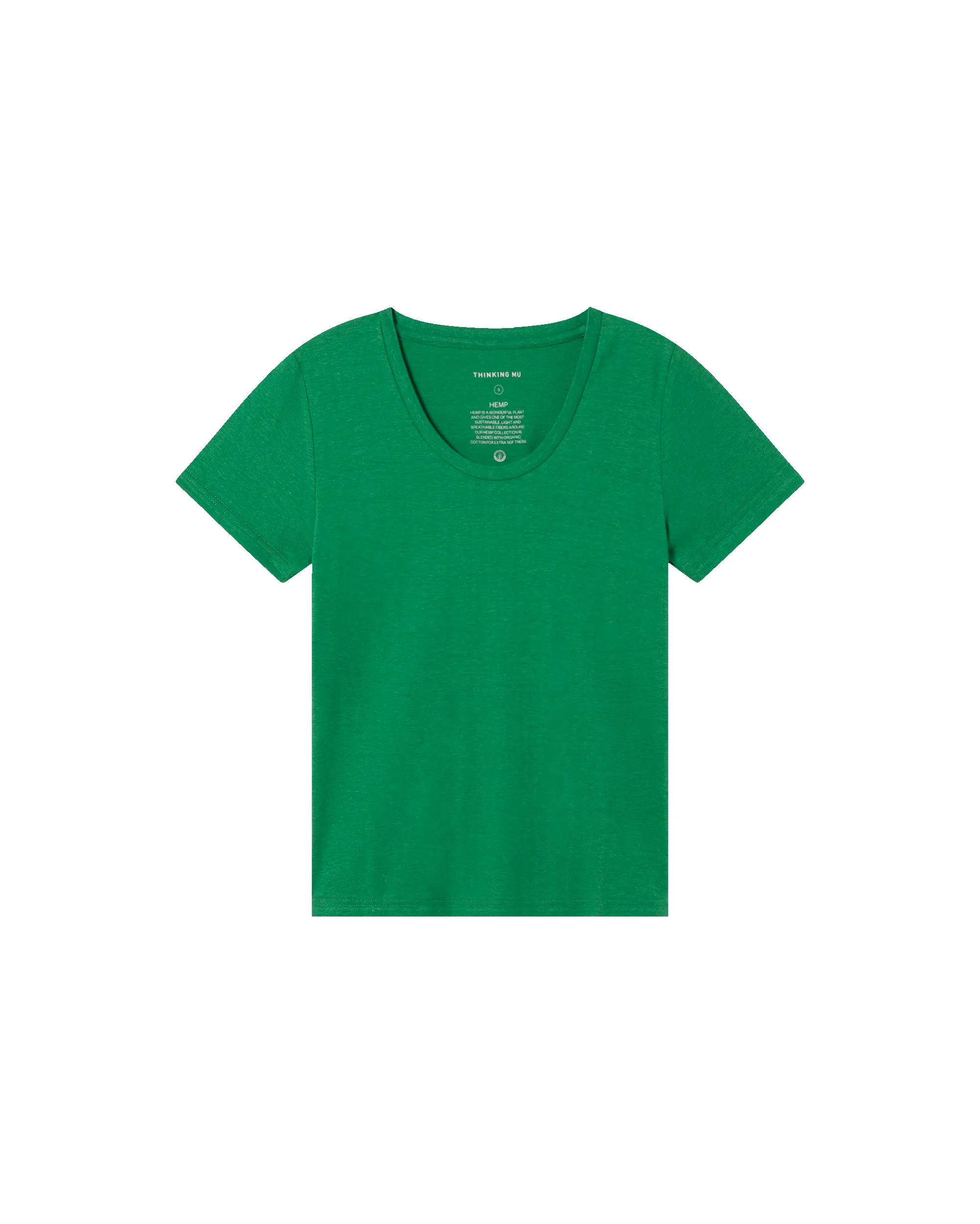 Camiseta ligera verde hemp Regina sold by Thinking Mu