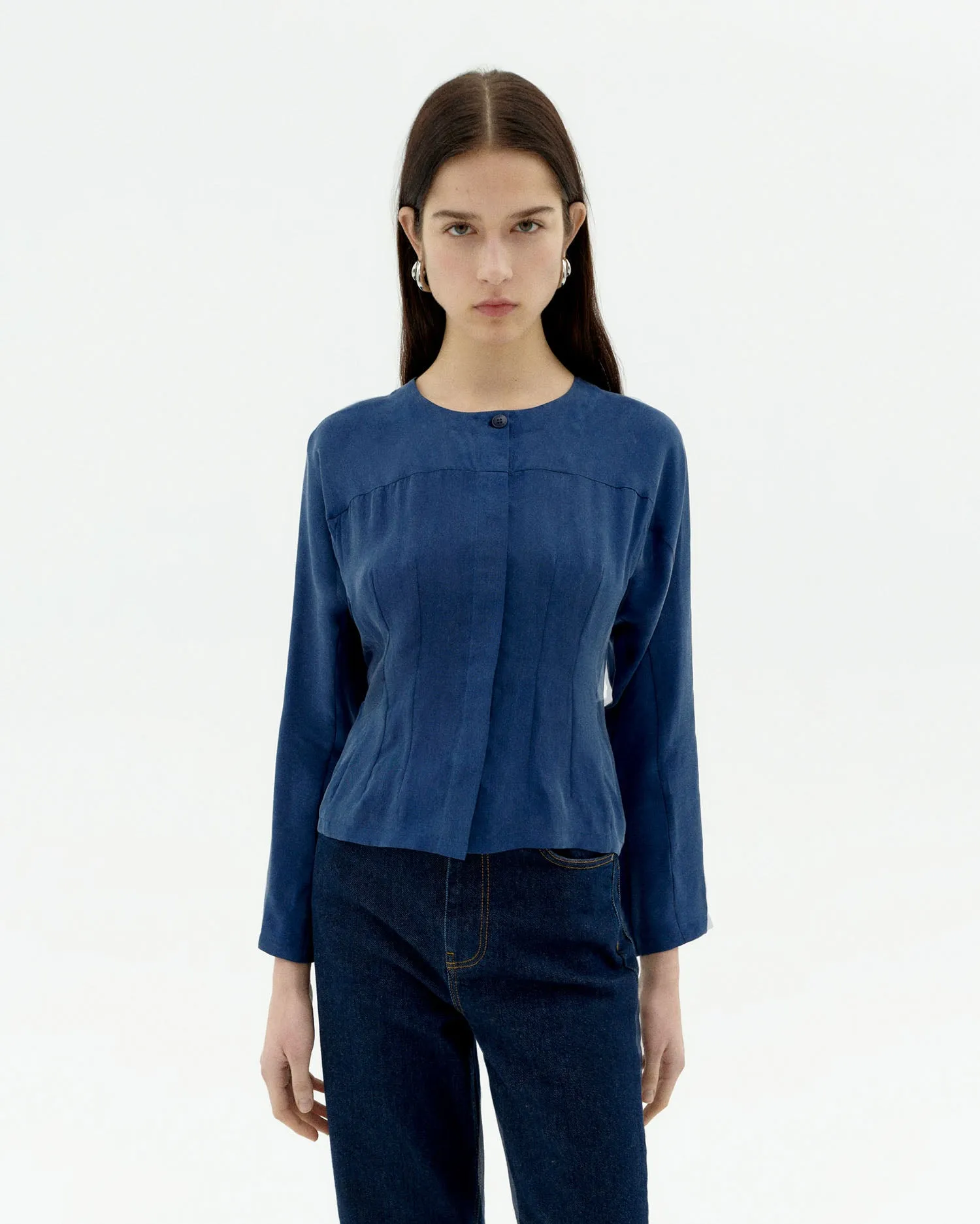Blusa azul Cupro Briana sold by Thinking Mu