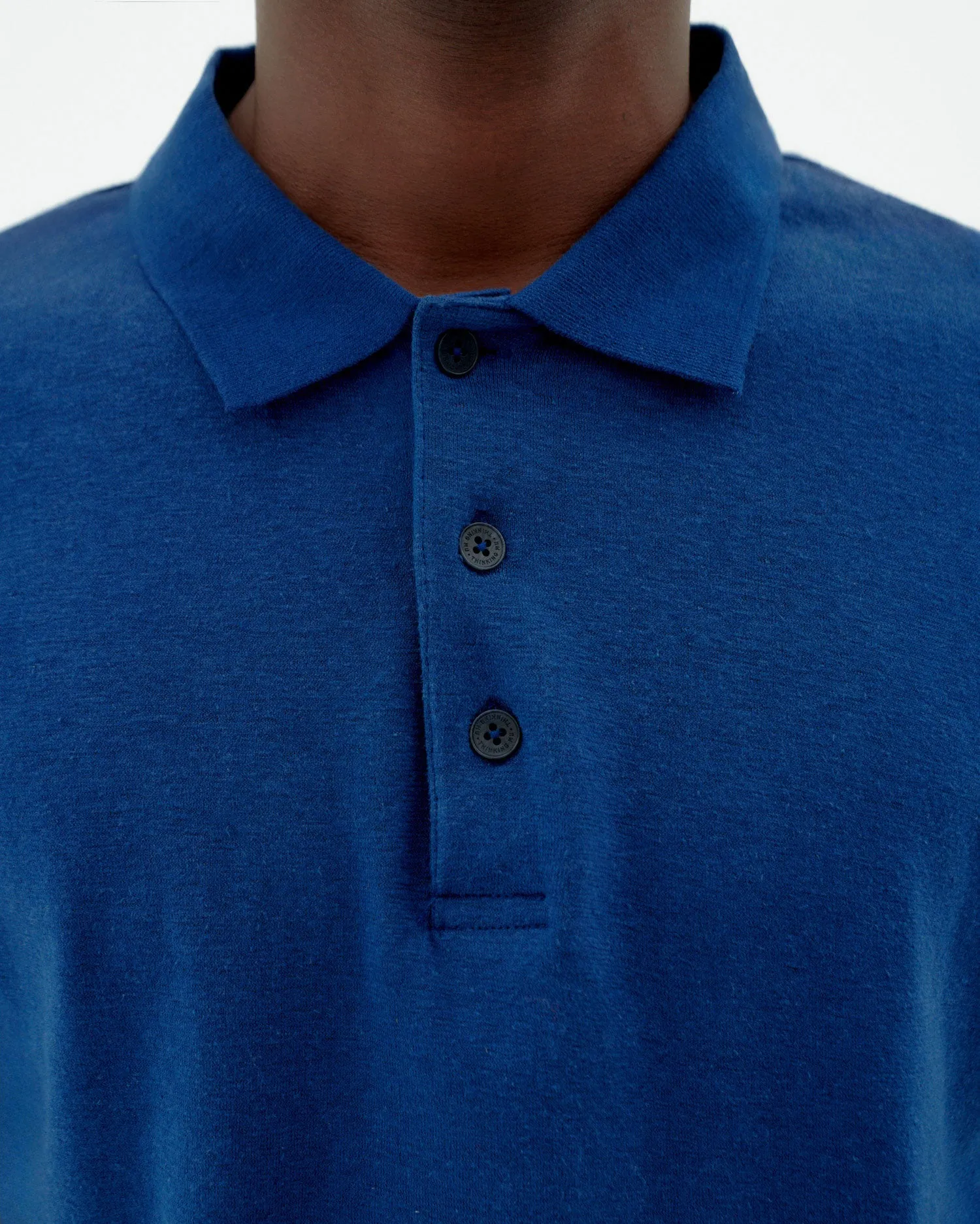 Polo azul hemp sold by Thinking Mu product image thumbnail 3