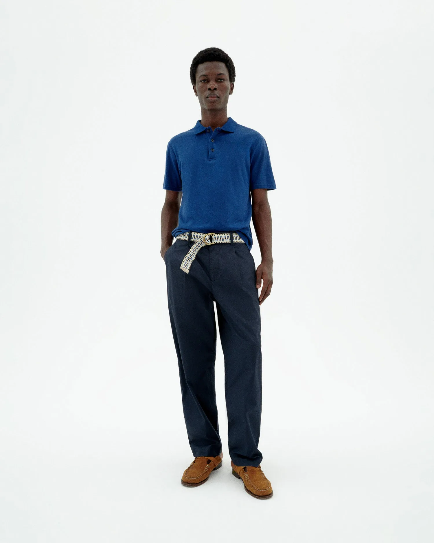 Polo azul hemp sold by Thinking Mu product image thumbnail 2