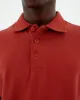 Polo rojo hemp sold by Thinking Mu