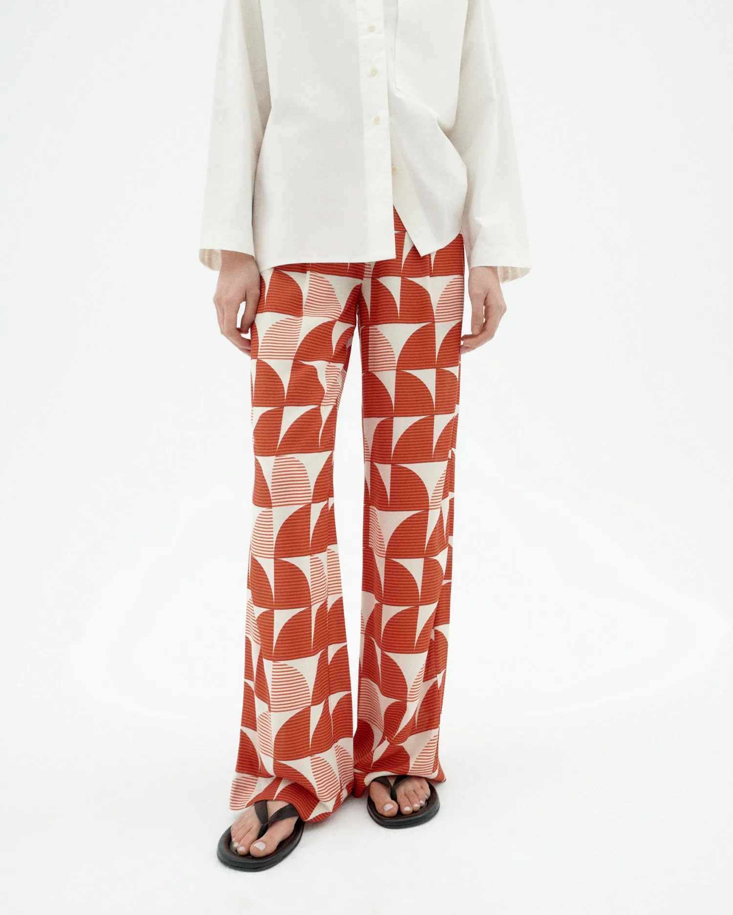 Pantalón wide leg estampado Ecovero shurberry Manolita sold by Thinking Mu