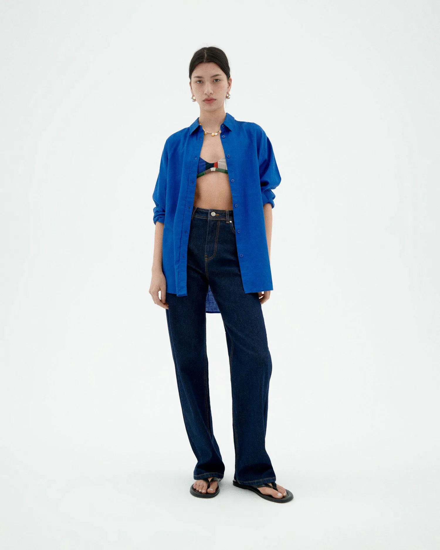 Blusa loose azul hemp Gia sold by Thinking Mu product image thumbnail 2