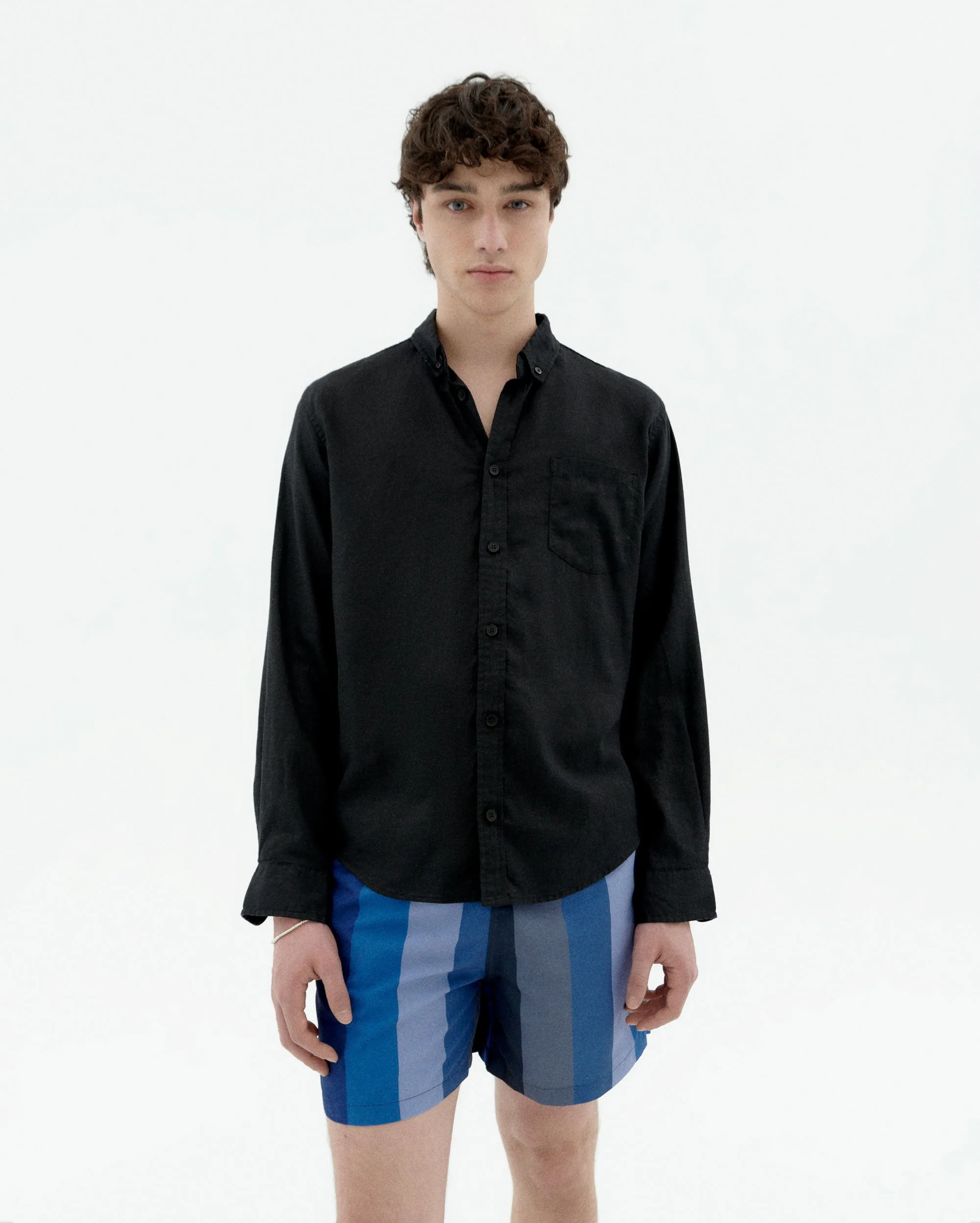 Camisa negra hemp Ant sold by Thinking Mu