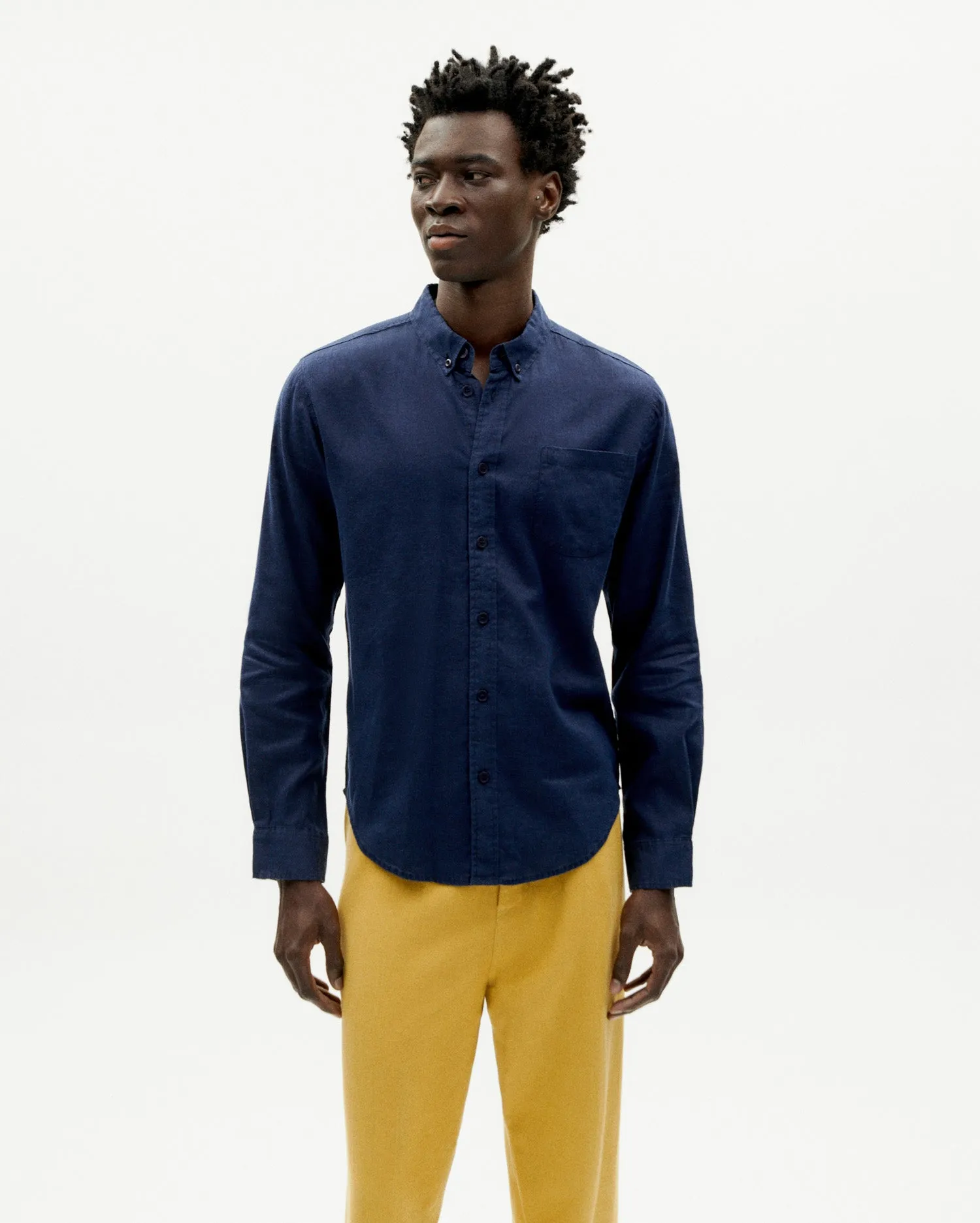 Camisa navy hemp Ant sold by Thinking Mu