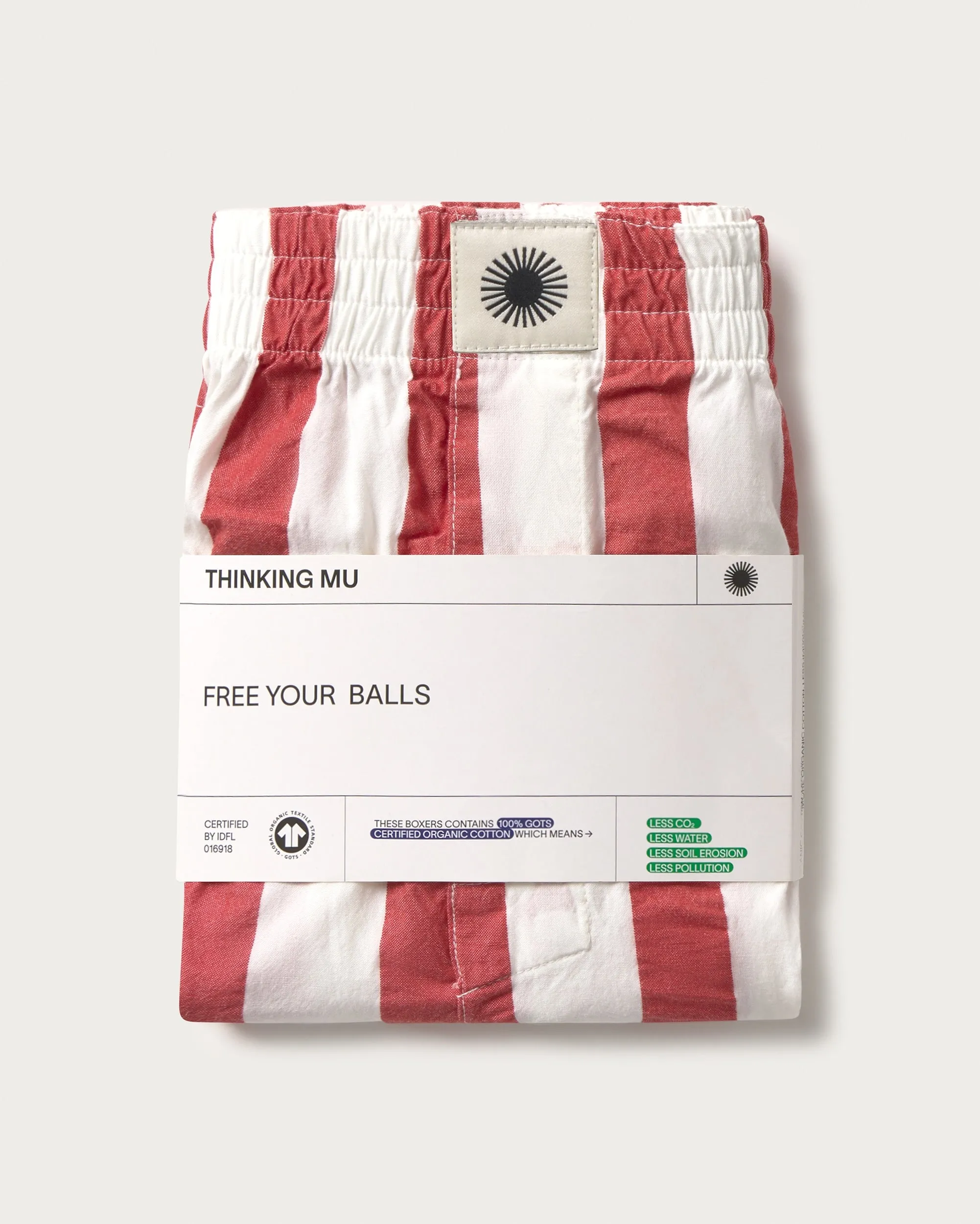 Boxer seersucker rayas rojas sold by Thinking Mu