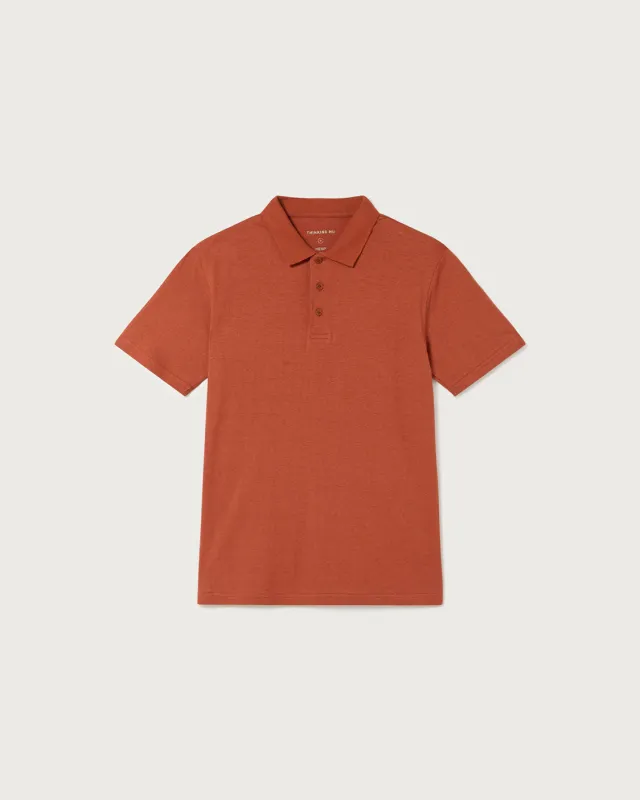 Polo rojo Hemp sold by Thinking Mu