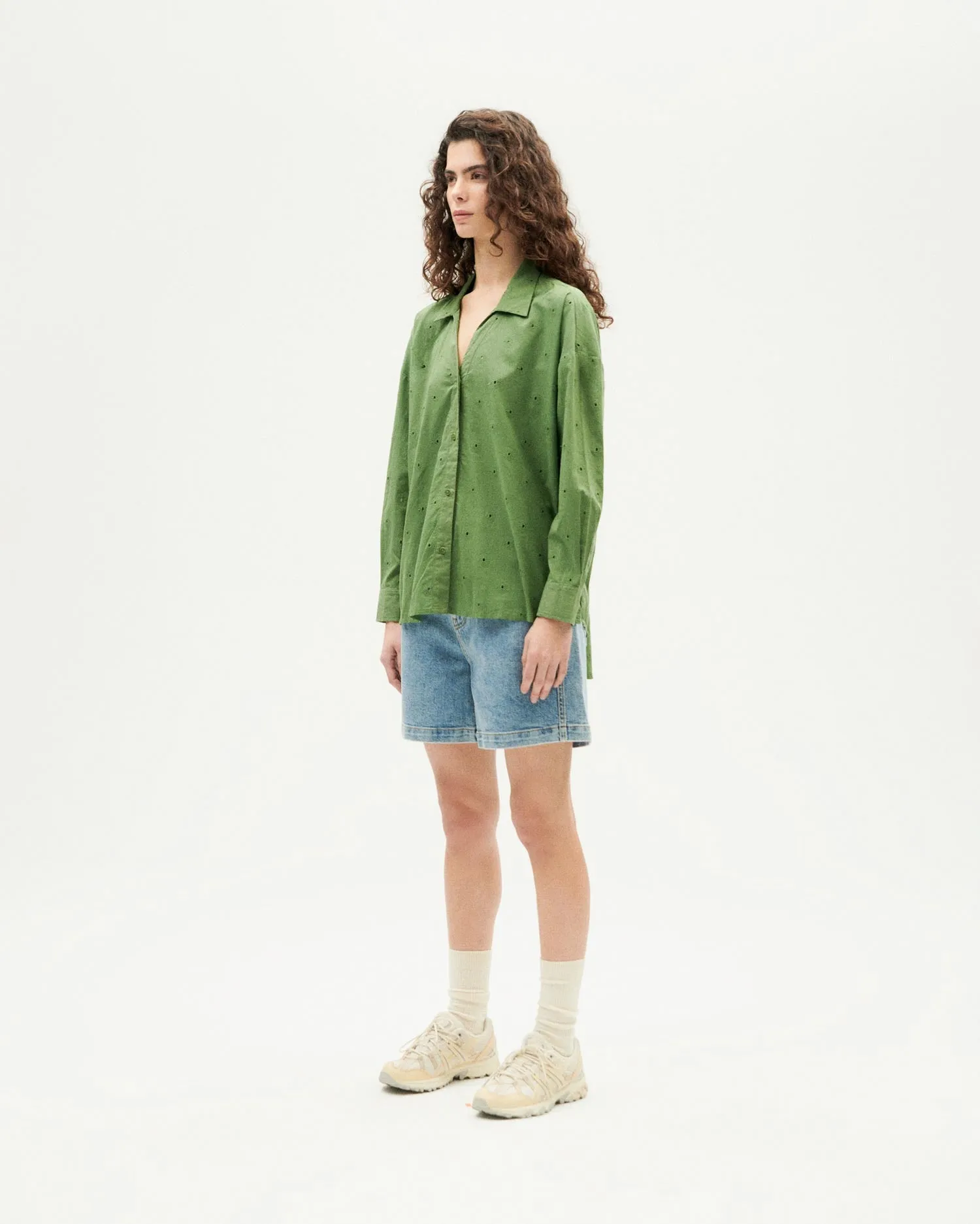 Blusa verde cactus Margaret sold by Thinking Mu product image thumbnail 4