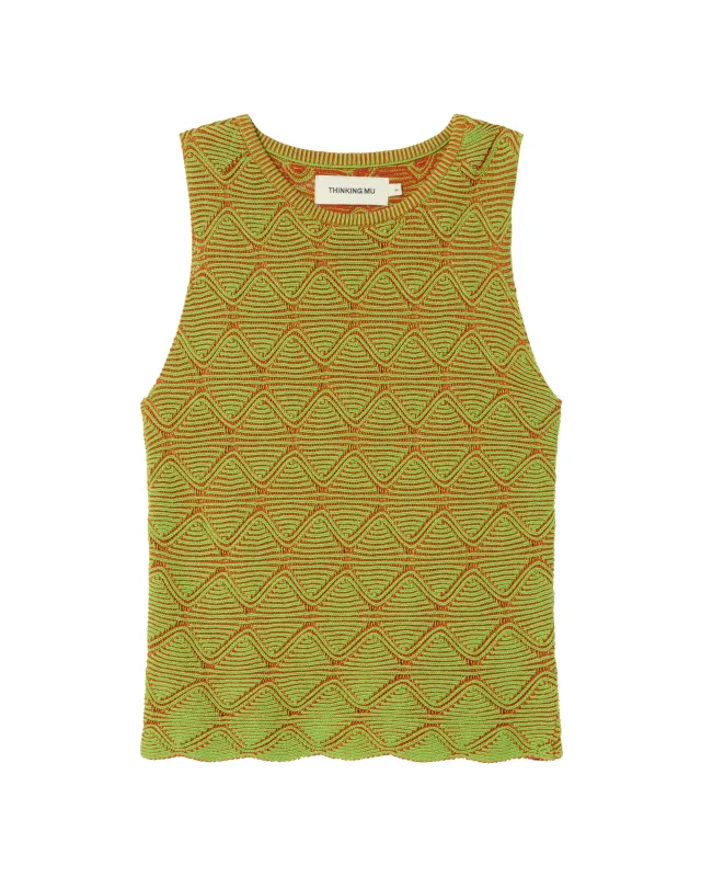 Tank top verde punto Aura made by Thinking Mu