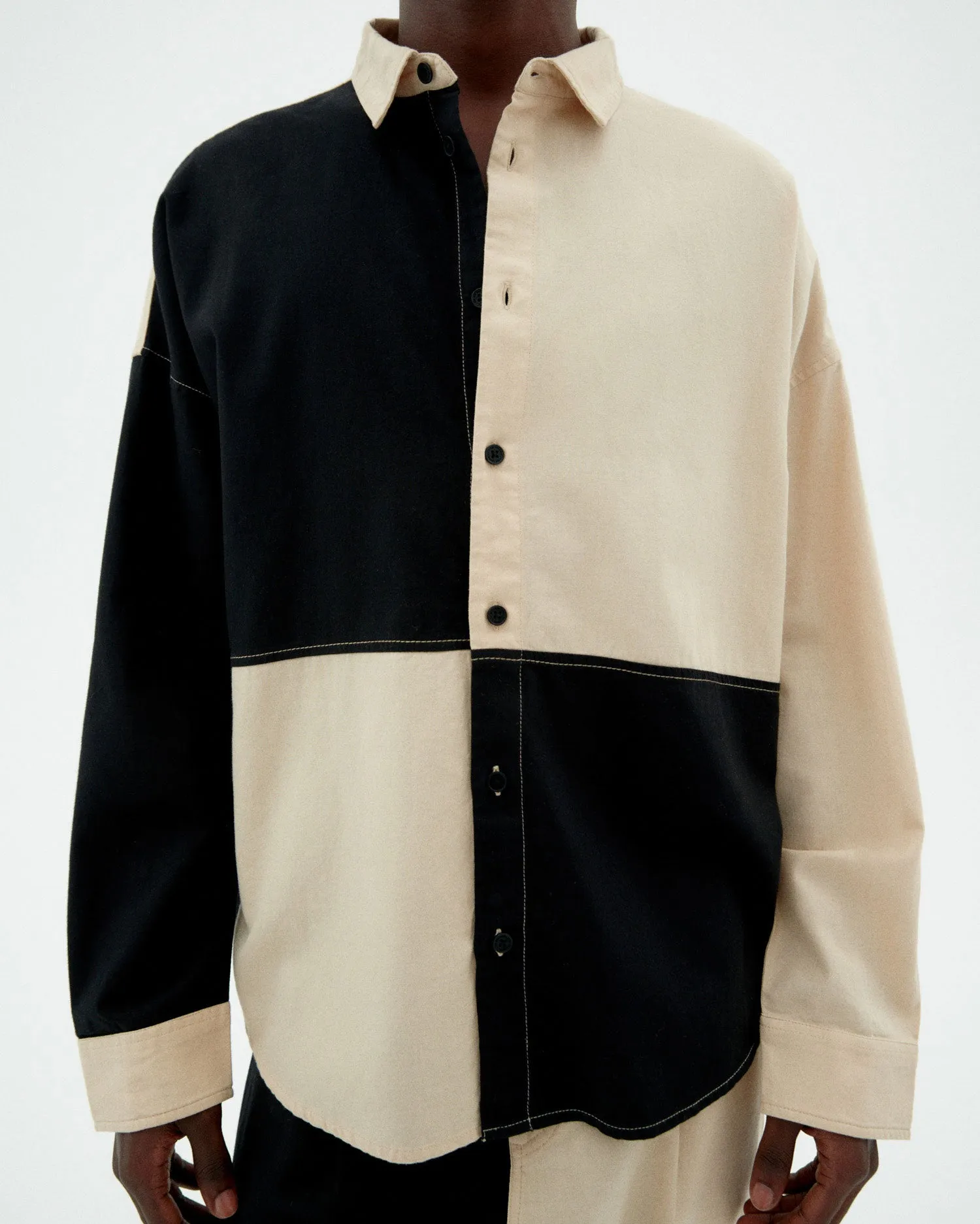 Camisa patched negro y blanco Haru sold by Thinking Mu product image thumbnail 3