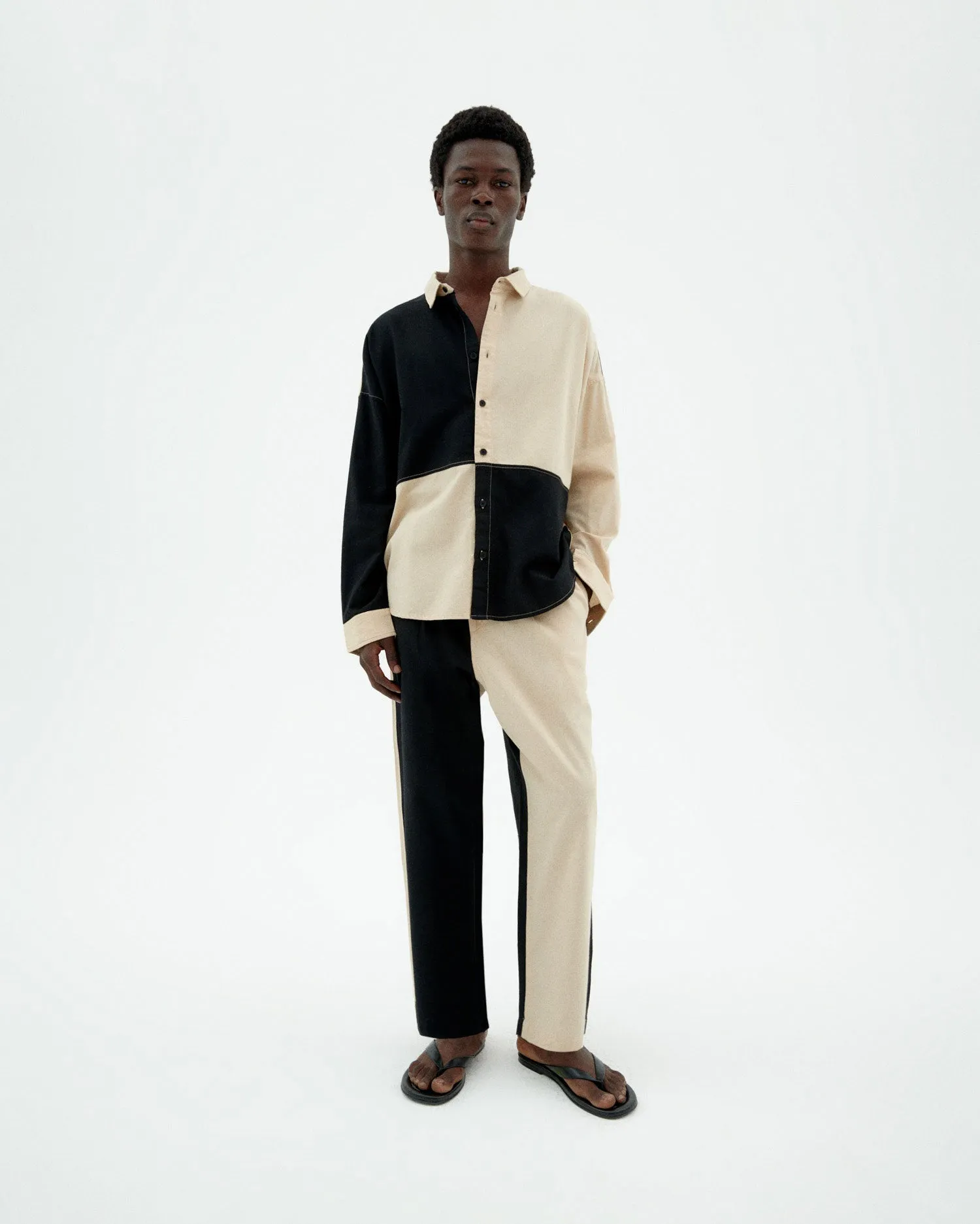 Camisa patched negro y blanco Haru sold by Thinking Mu product image thumbnail 2