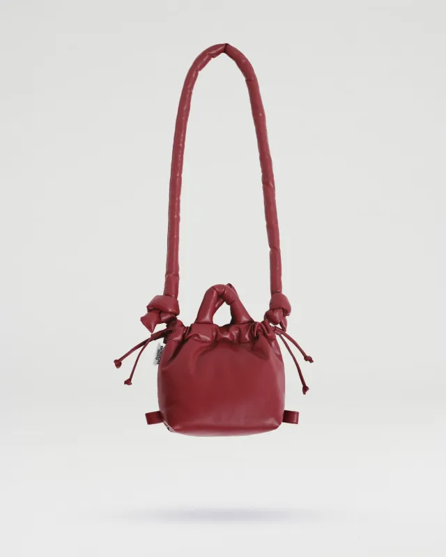 Cherry Red Micro Ona vegan leather bag sold by Thinking Mu