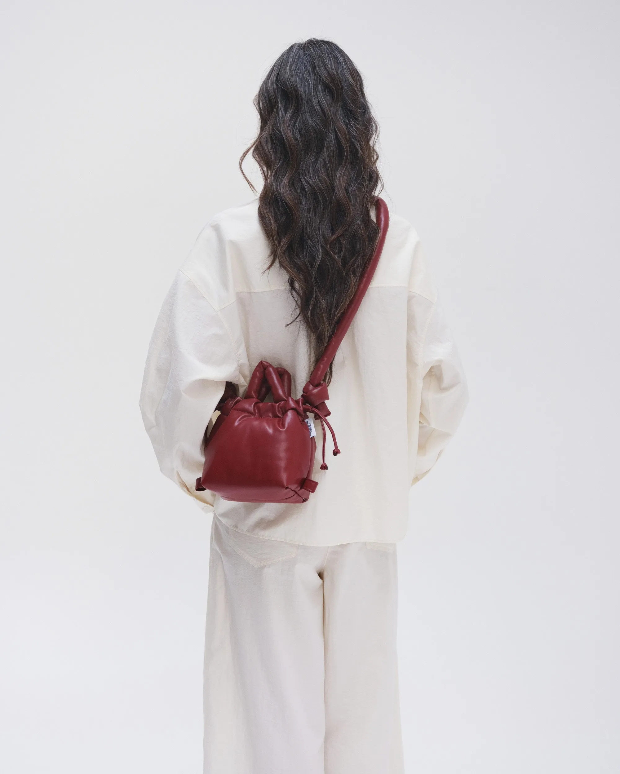 Cherry Red Micro Ona vegan leather bag sold by Thinking Mu product image thumbnail 3