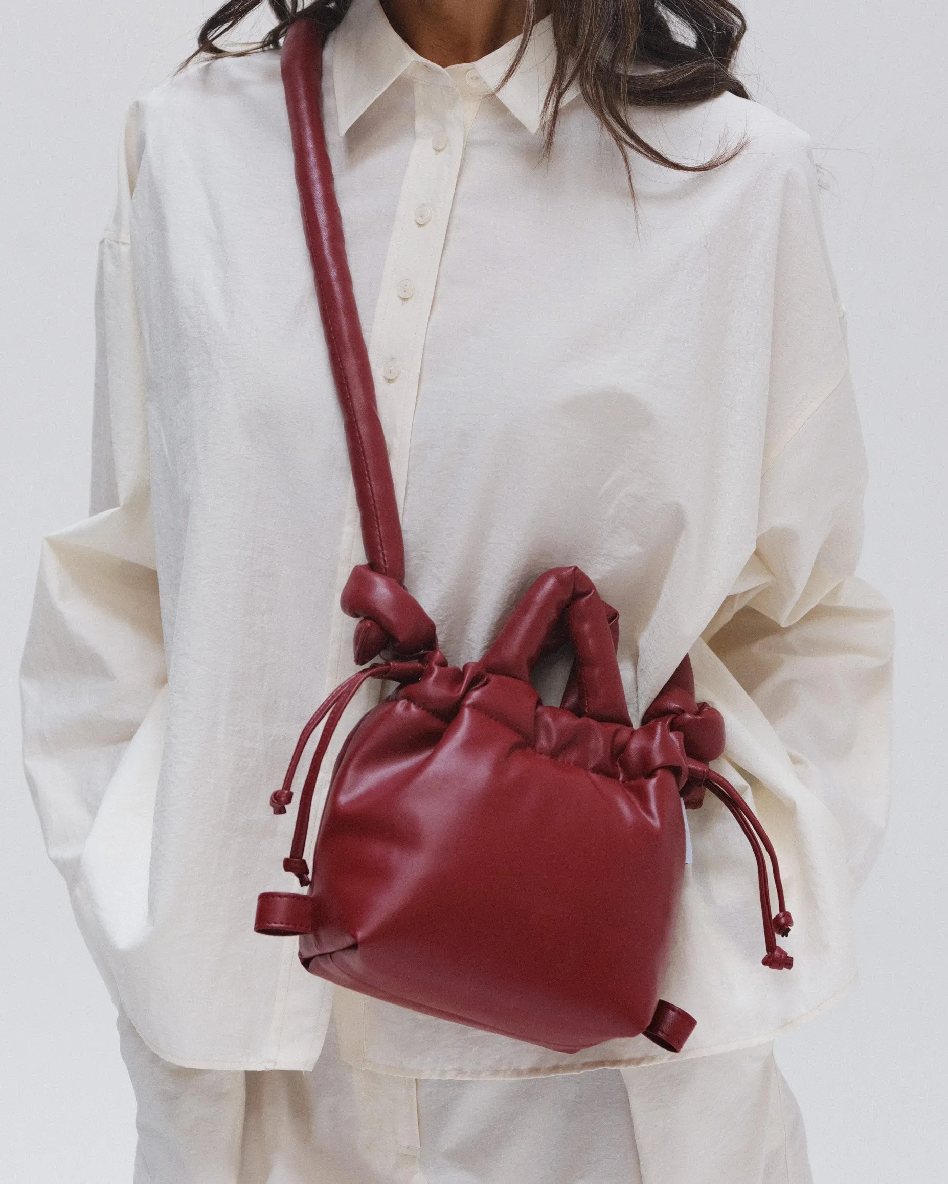 Cherry Red Micro Ona vegan leather bag sold by Thinking Mu product image thumbnail 2