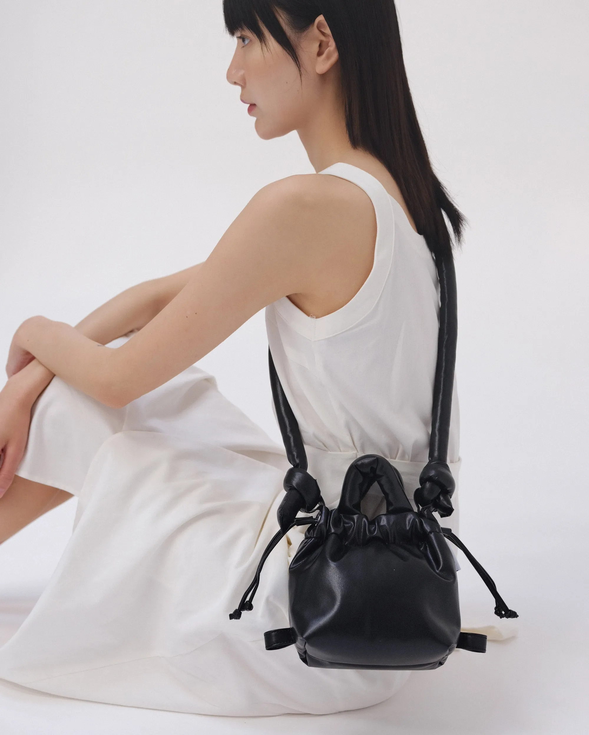 Black Micro Ona vegan leather bag sold by Thinking Mu product image thumbnail 3