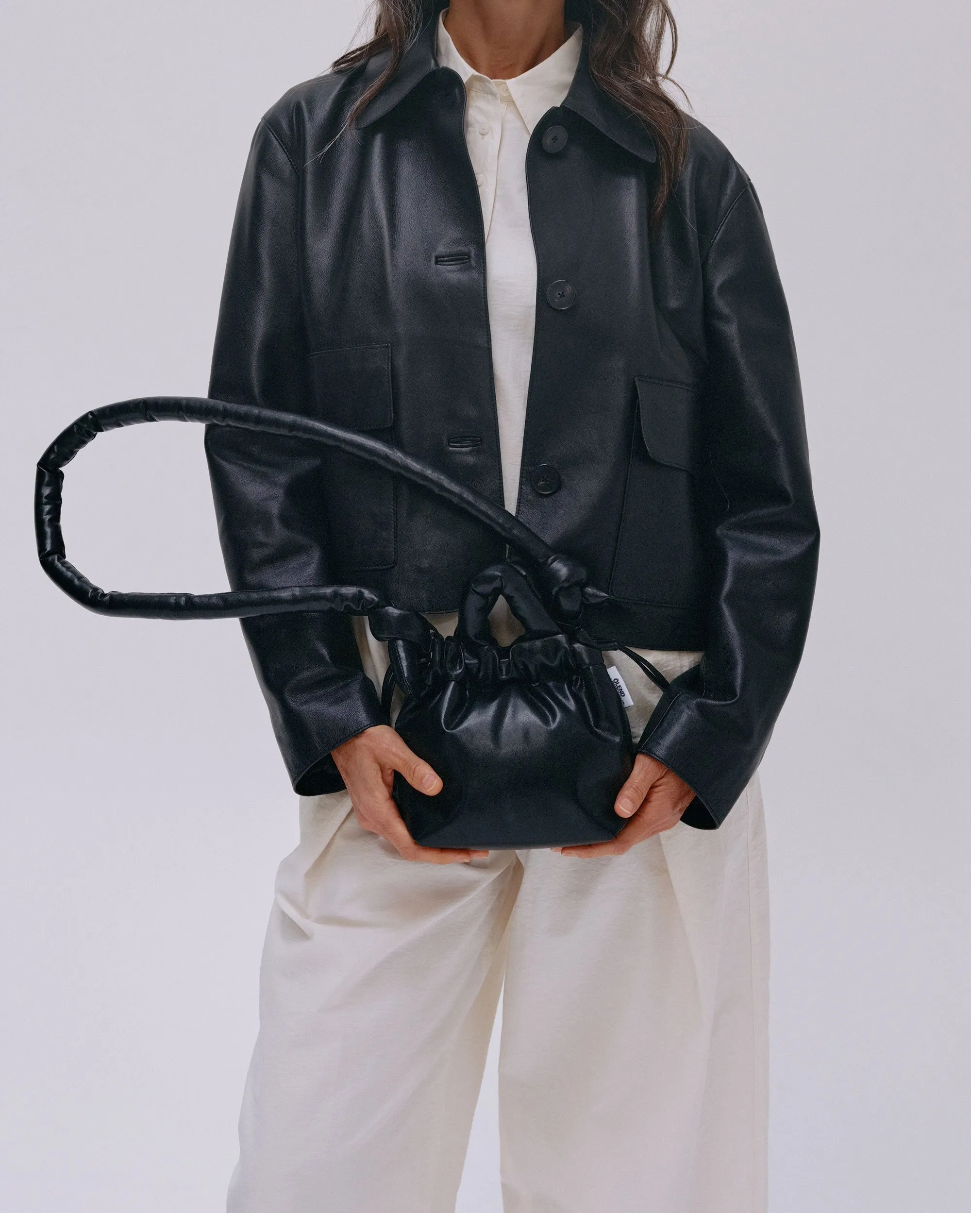 Black Micro Ona vegan leather bag sold by Thinking Mu product image thumbnail 2