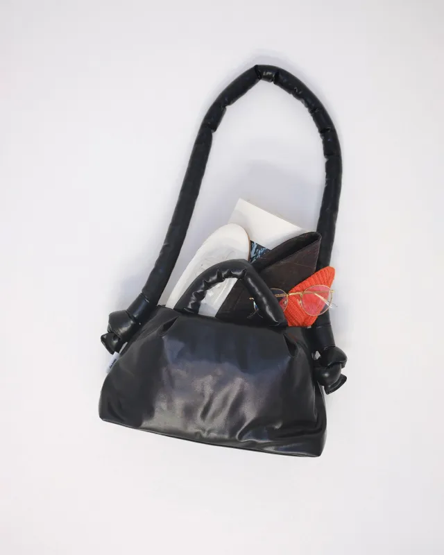 Black Mini Ona vegan leather bag sold by Thinking Mu