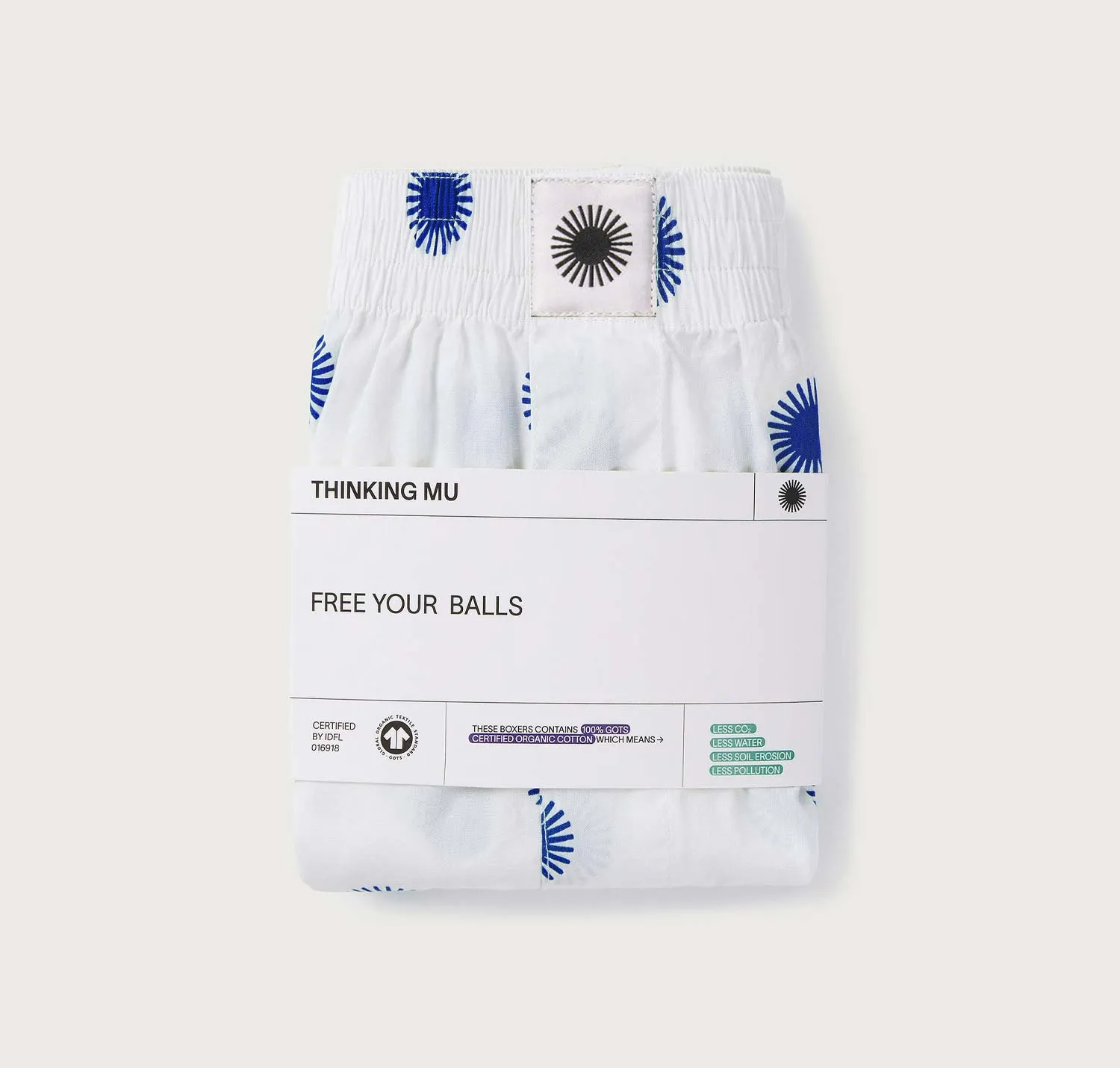 Boxer sol azul sold by Thinking Mu