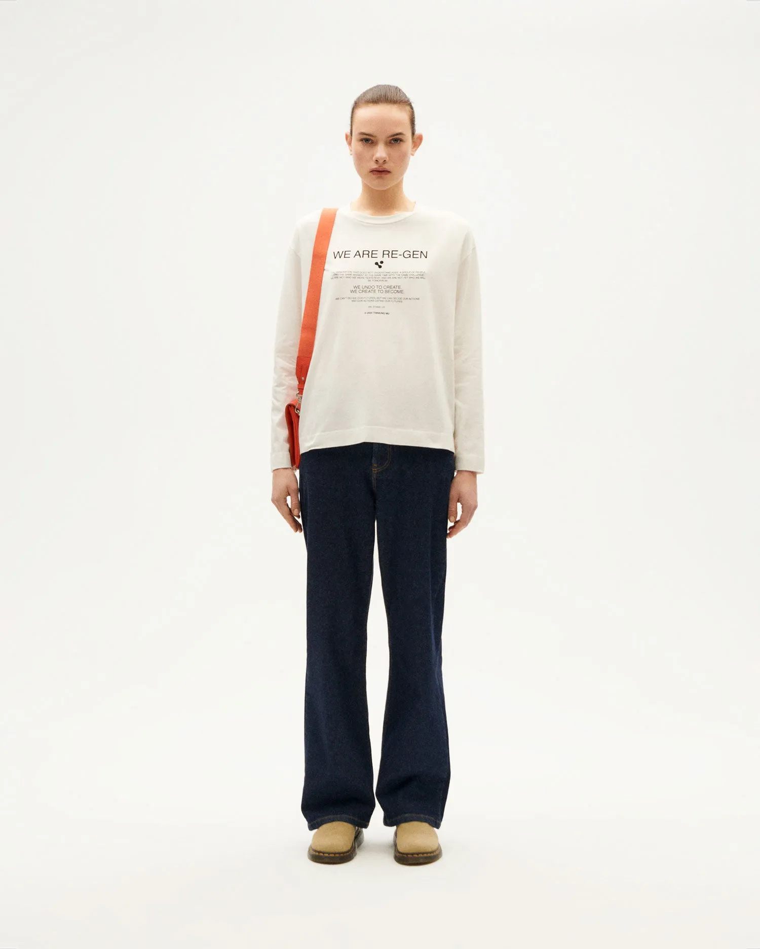 Jeans tiro alto dark navy Theresa sold by Thinking Mu product image thumbnail 2