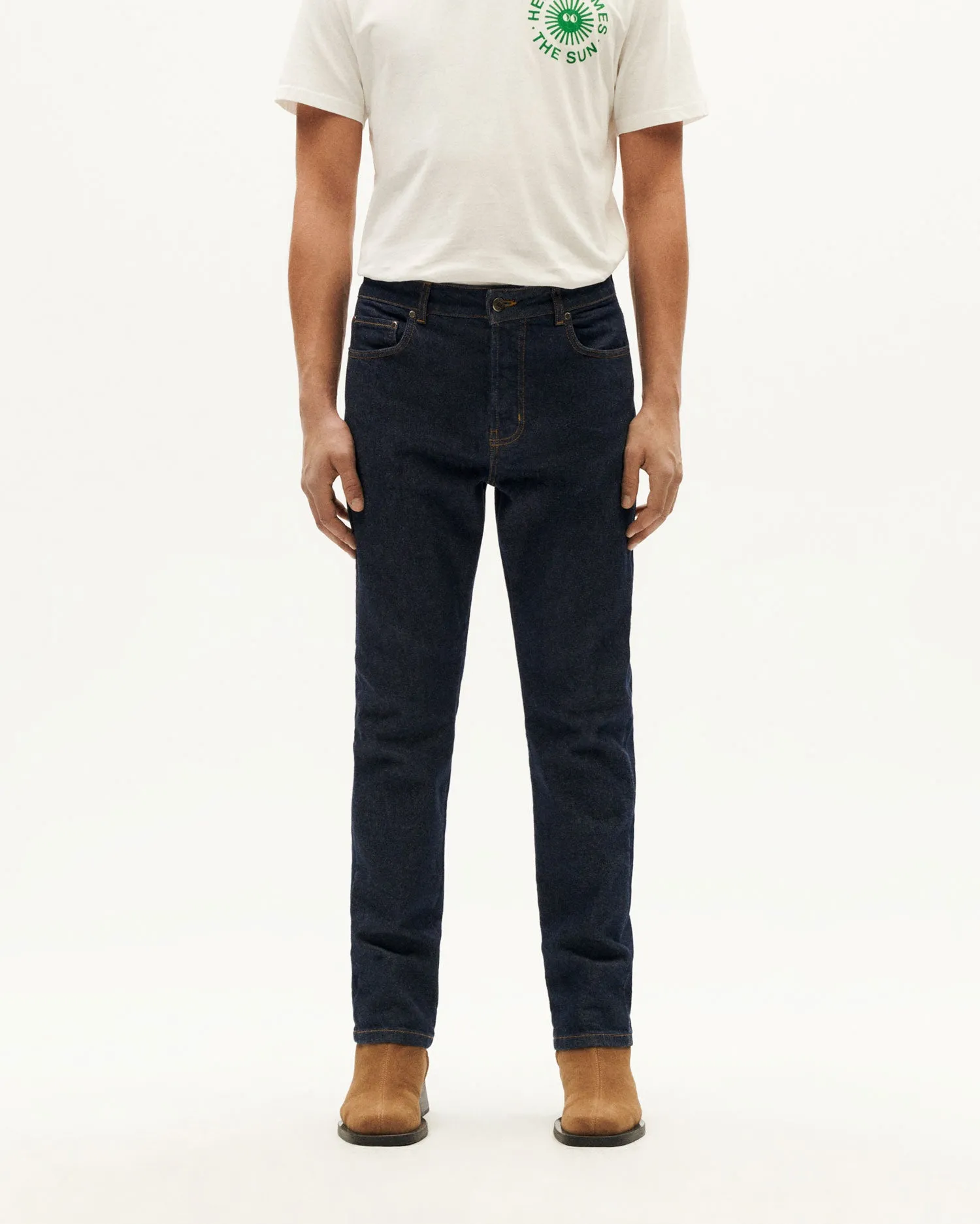 Jeans slim fit dark navy 5 Pockets sold by Thinking Mu