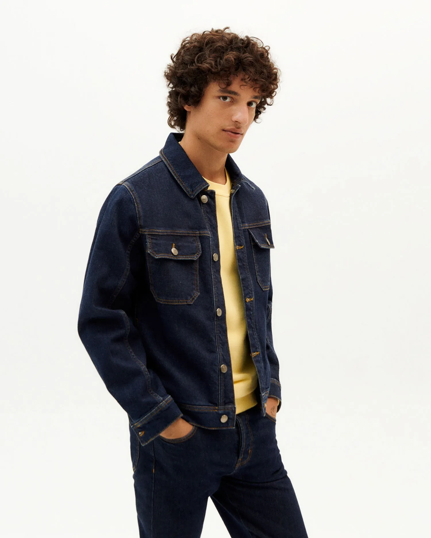 Chaqueta dark clean denim Odonata sold by Thinking Mu product image thumbnail 2