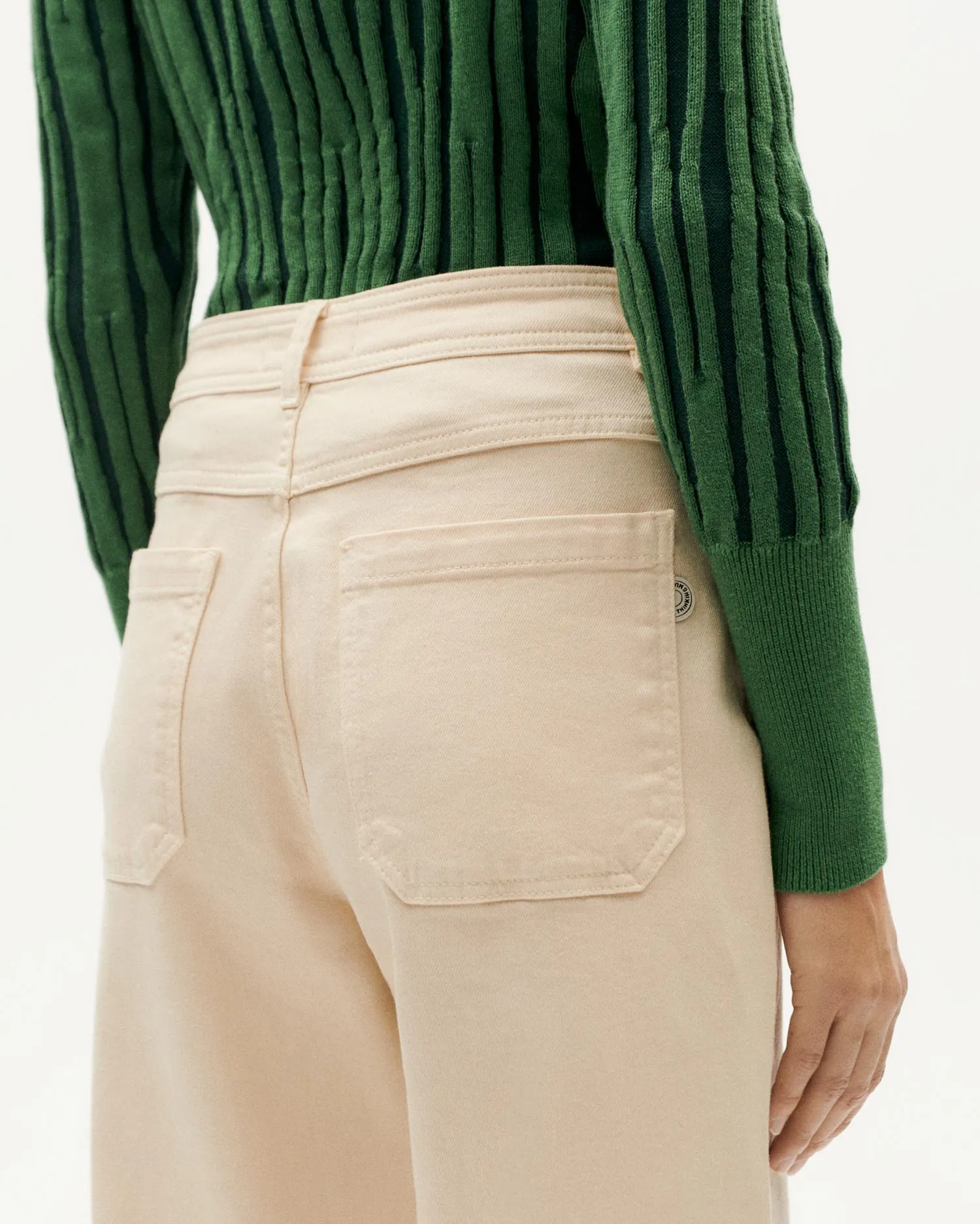 Pantalón tiro alto crudo Theresa sold by Thinking Mu product image thumbnail 2