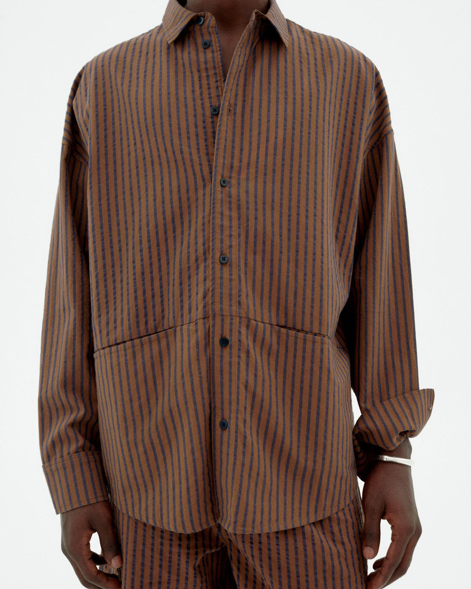 Camisa marrón rayas Jim sold by Thinking Mu product image thumbnail 3