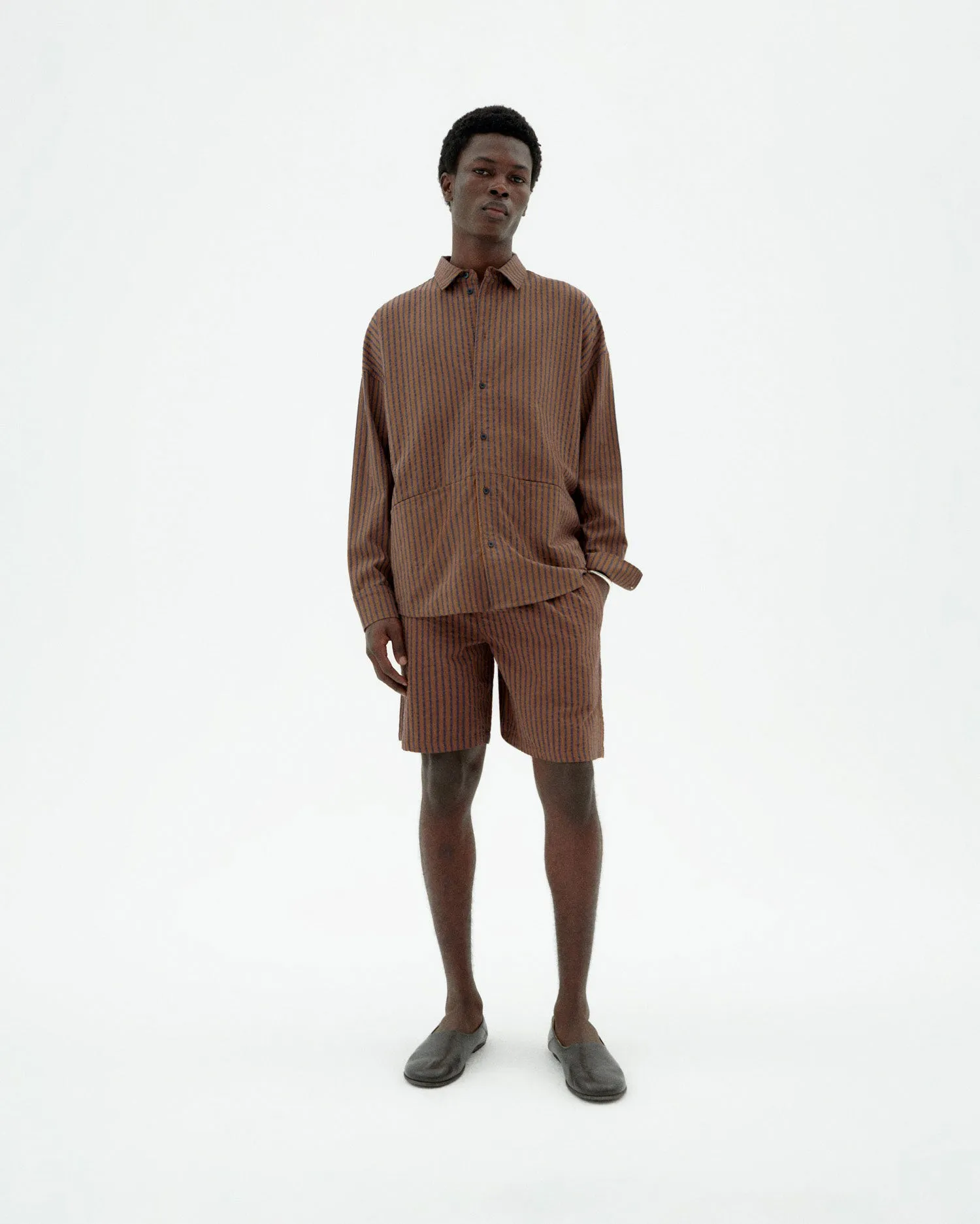 Camisa marrón rayas Jim sold by Thinking Mu product image thumbnail 2