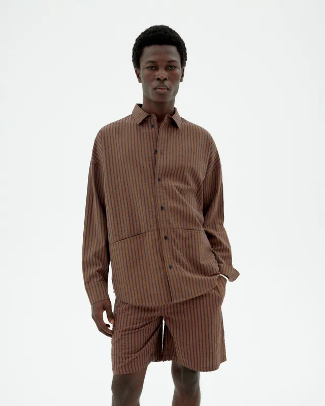 Camisa marrón rayas Jim sold by Thinking Mu