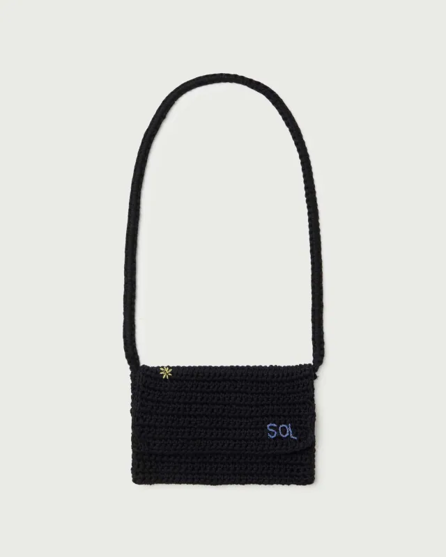 Mini bolso navy crochet tejido a mano sold by Thinking Mu